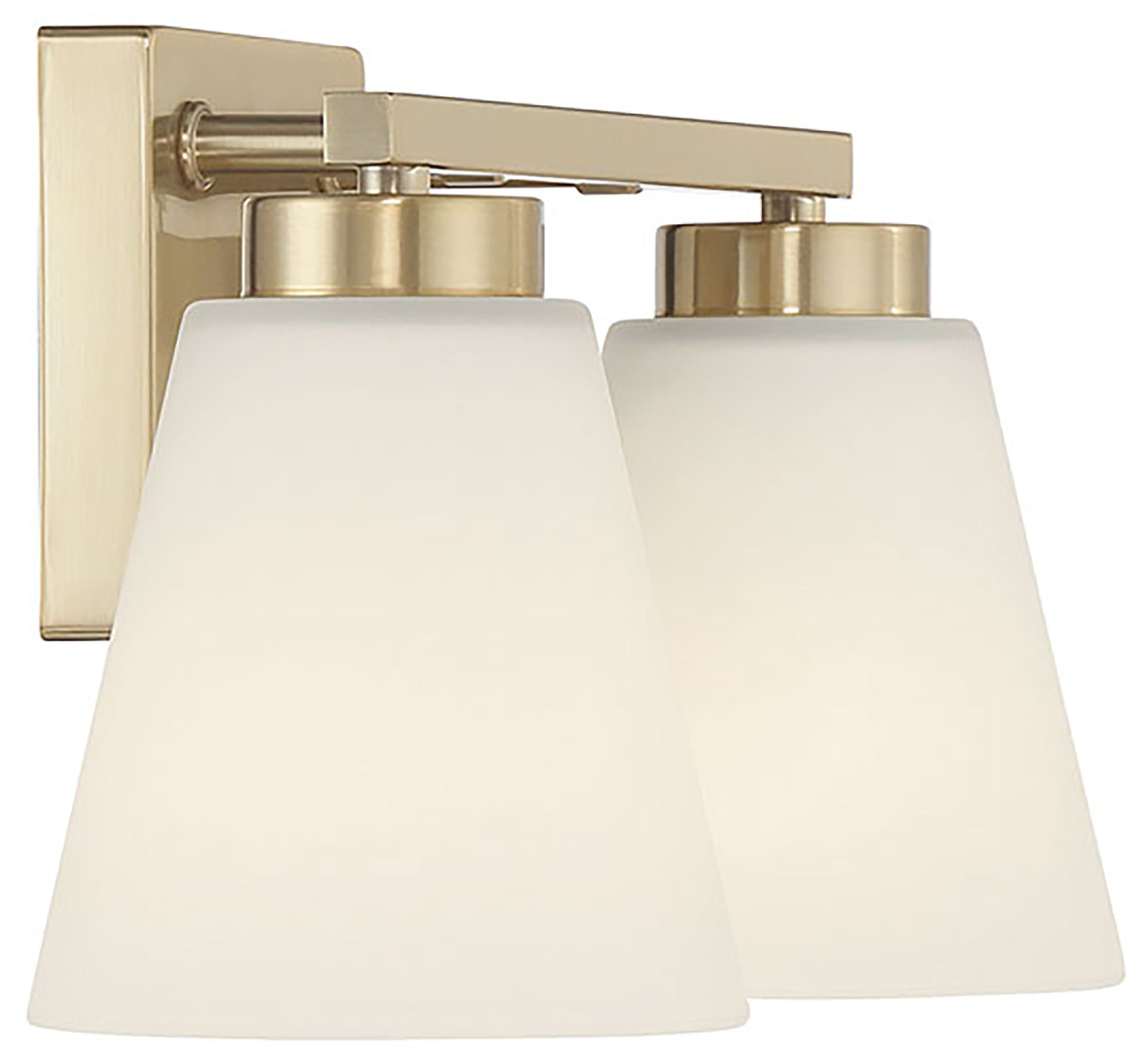 Image 5 Millennium Strayhan 2-Light 13" Modern Gold Vanity Light with Glass Shade more views