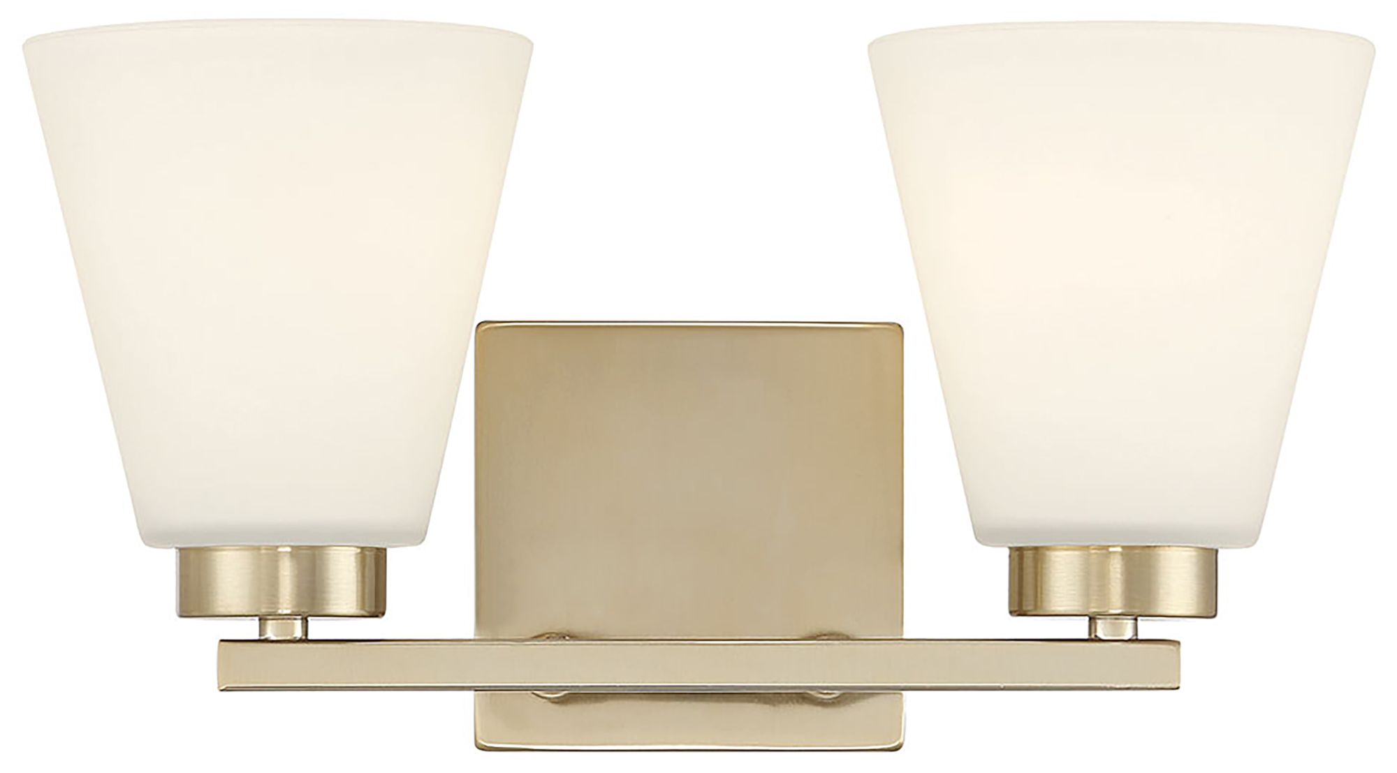 Image 6 Millennium Strayhan 2-Light 13" Modern Gold Vanity Light with Glass Shade more views