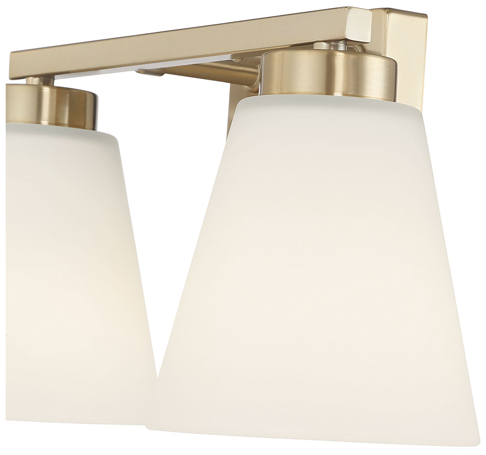 Image 7 Millennium Strayhan 2-Light 13" Modern Gold Vanity Light with Glass Shade more views