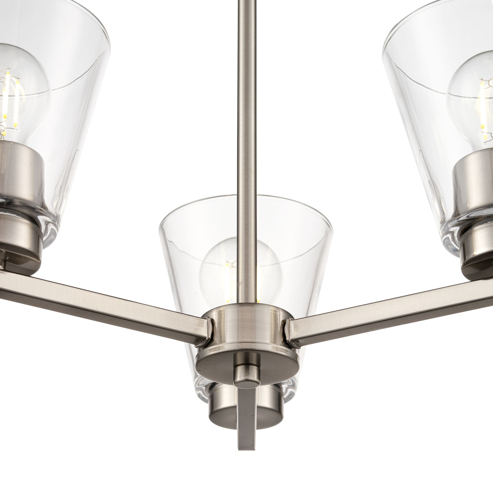 Image 3 Millennium Strayhan 3-Light 18" Brushed Nickel Chandelier with Glass Shade more views