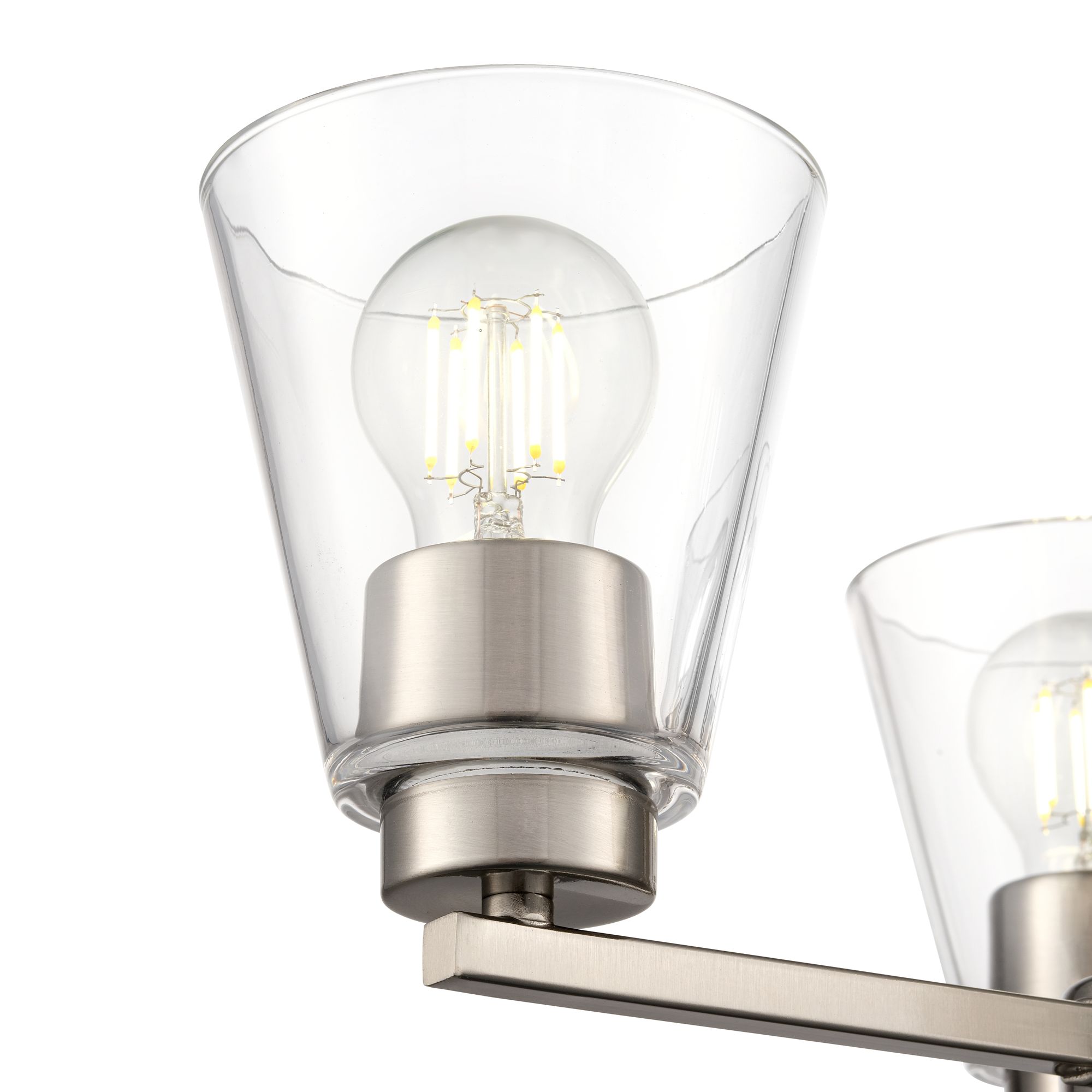 Image 4 Millennium Strayhan 3-Light 18" Brushed Nickel Chandelier with Glass Shade more views