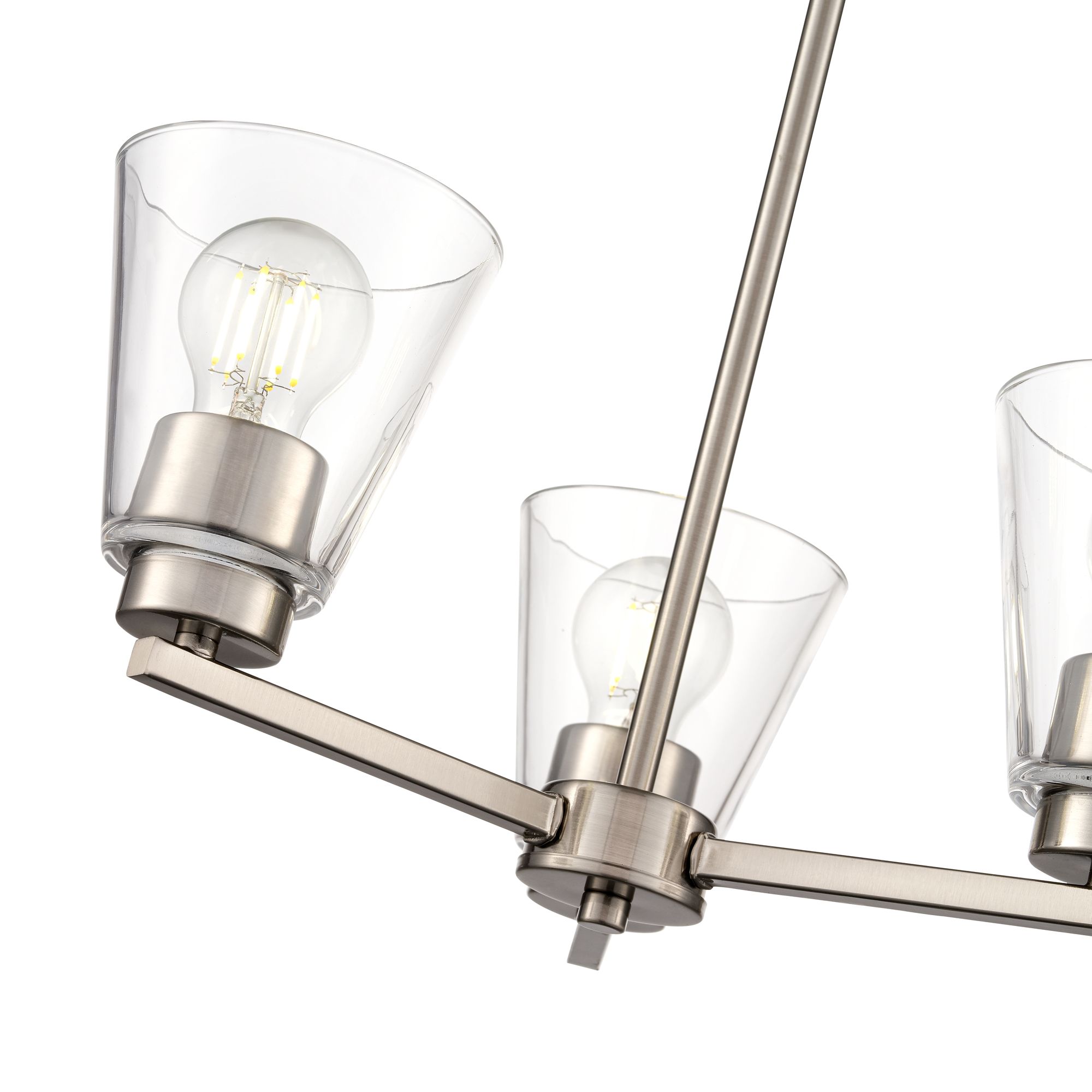 Image 5 Millennium Strayhan 3-Light 18" Brushed Nickel Chandelier with Glass Shade more views