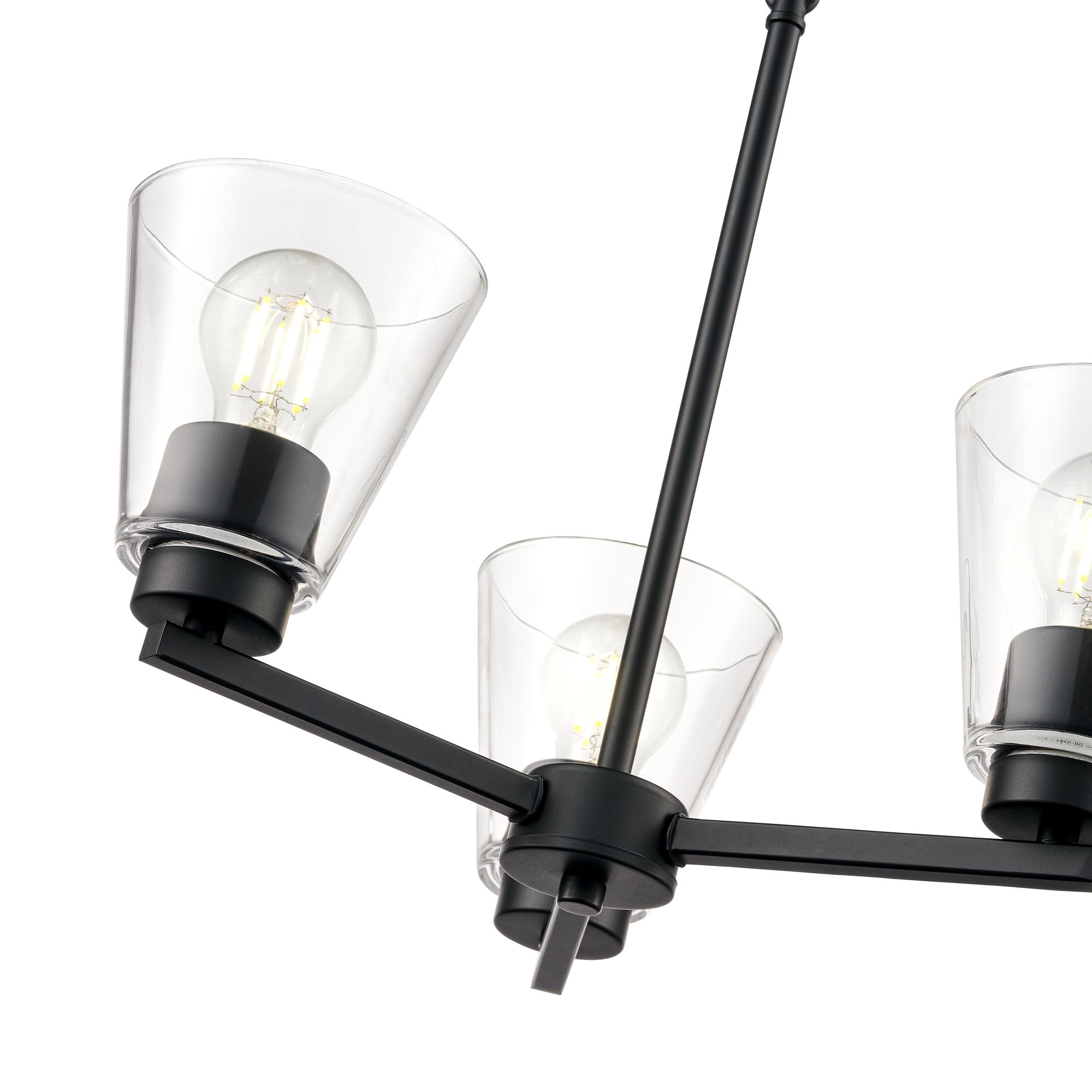 Image 5 Millennium Strayhan 3-Light 18" Matte Black Chandelier with Glass Shade more views