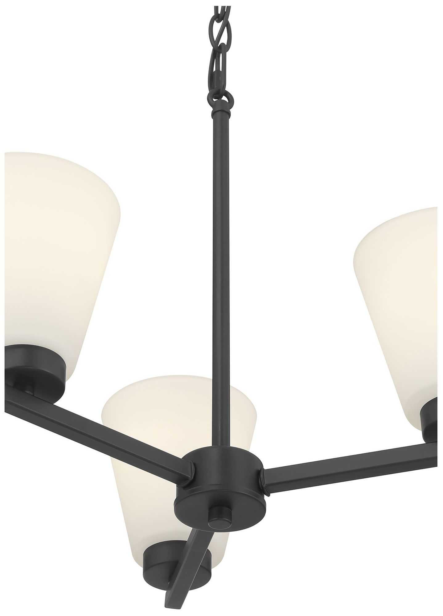 Image 4 Millennium Strayhan 3-Light 18" Matte Black Chandelier with Glass Shade more views