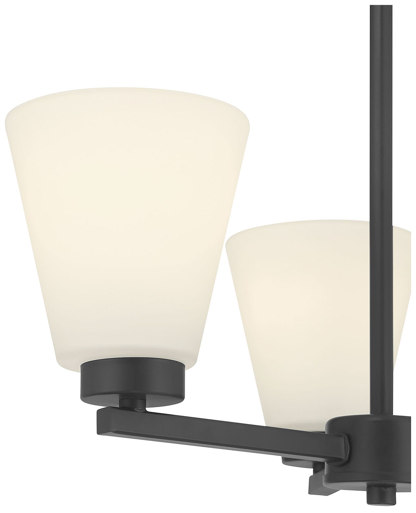 Image 5 Millennium Strayhan 3-Light 18" Matte Black Chandelier with Glass Shade more views