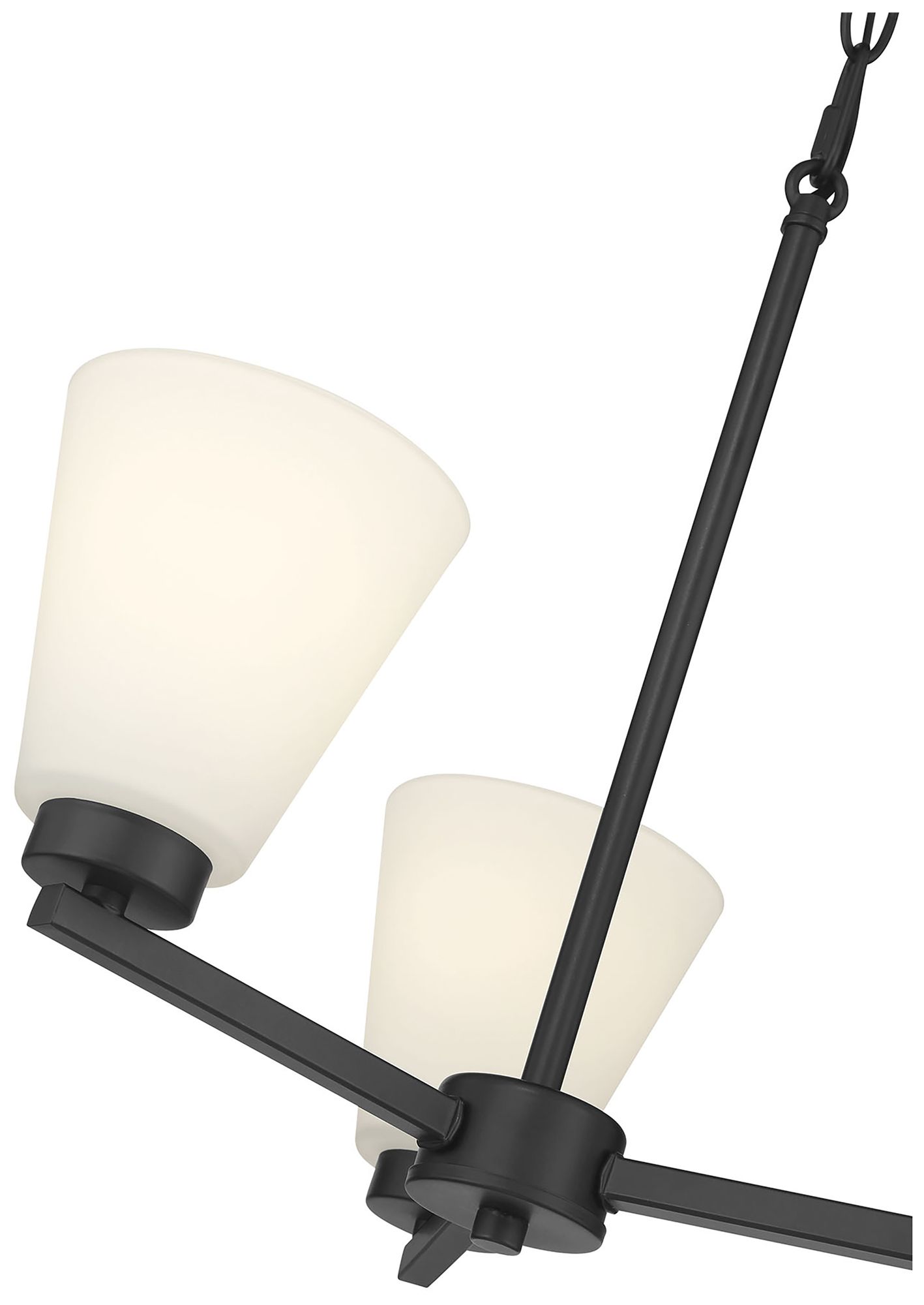 Image 6 Millennium Strayhan 3-Light 18" Matte Black Chandelier with Glass Shade more views