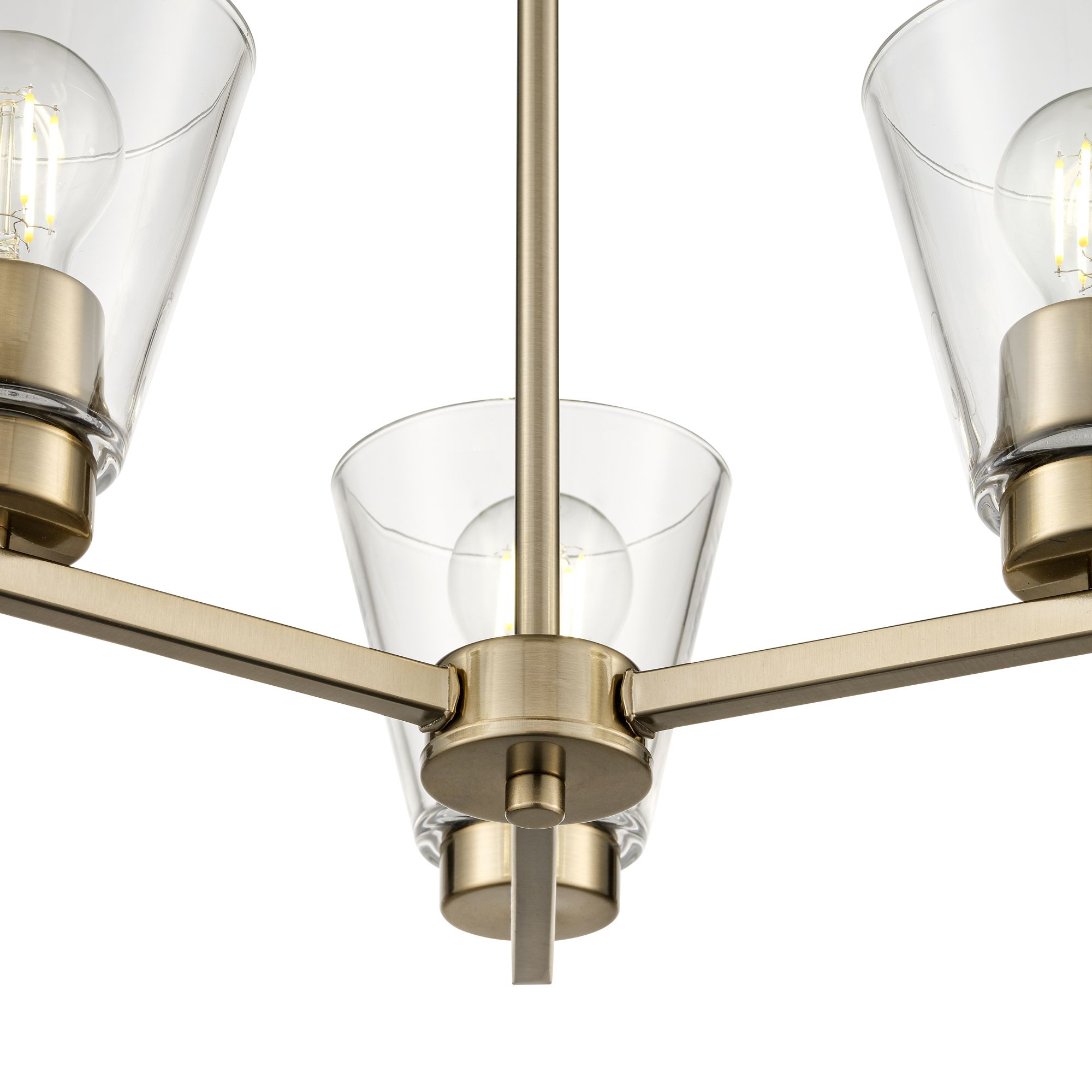 Image 3 Millennium Strayhan 3-Light 18" Modern Gold Chandelier with Glass Shade more views