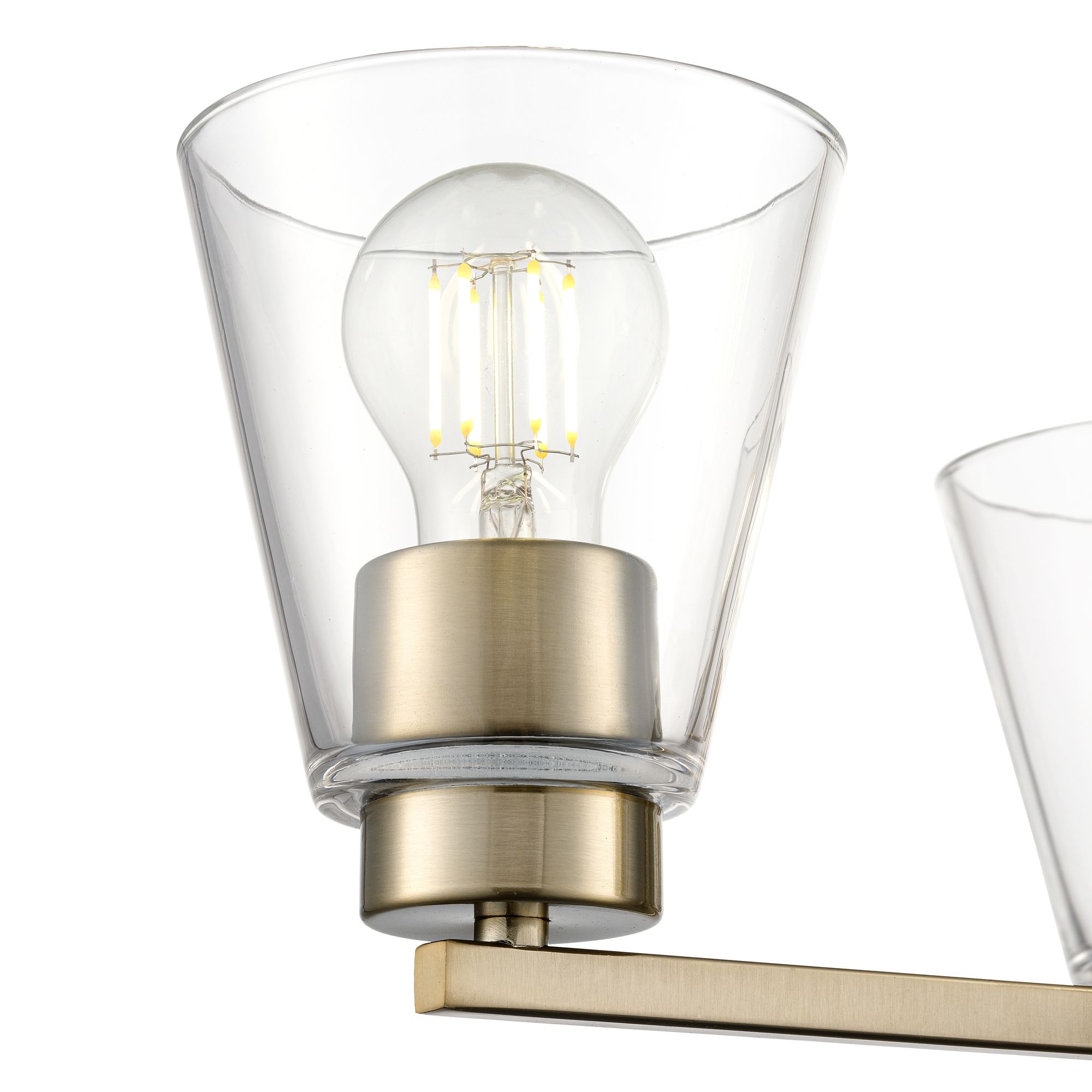 Image 4 Millennium Strayhan 3-Light 18" Modern Gold Chandelier with Glass Shade more views