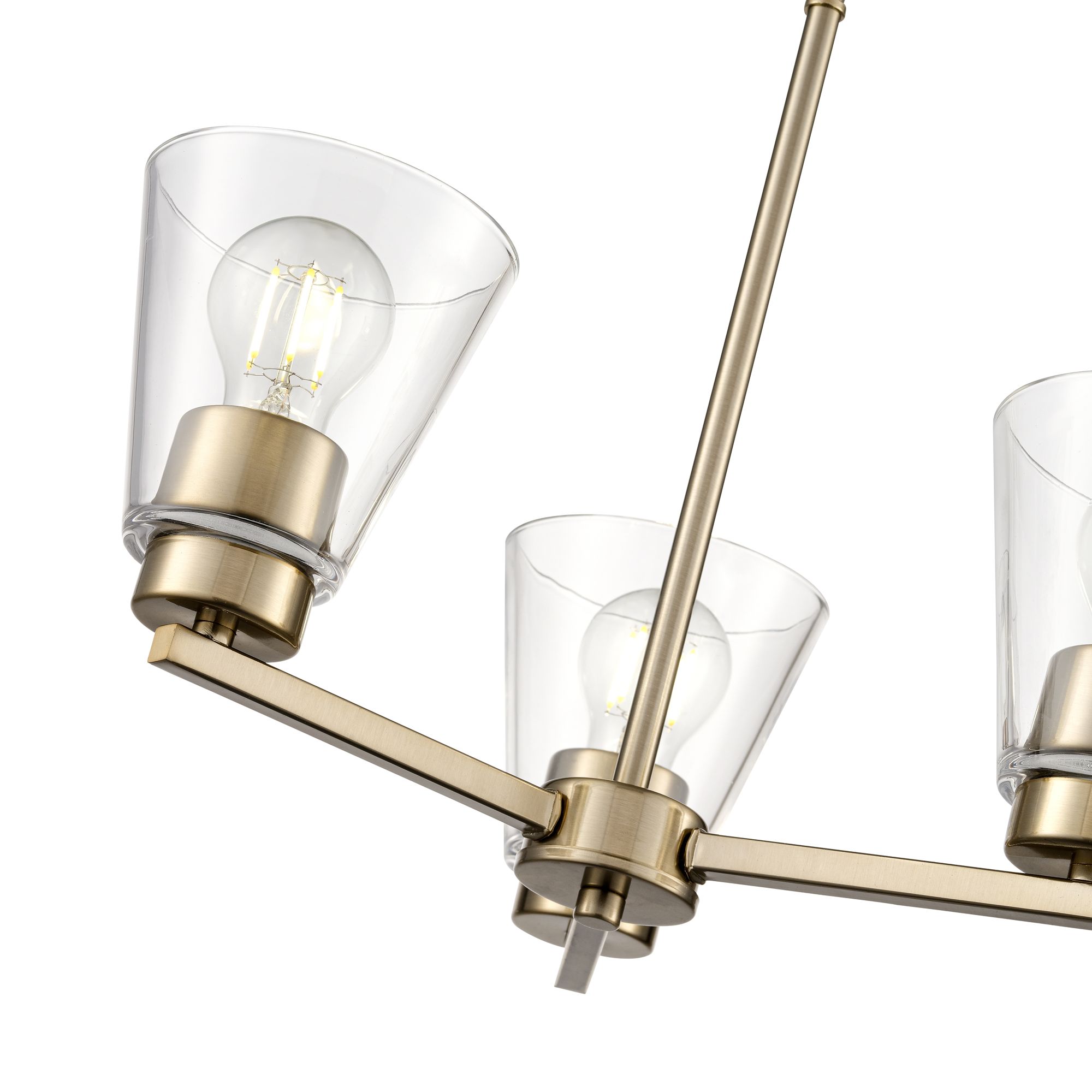 Image 5 Millennium Strayhan 3-Light 18" Modern Gold Chandelier with Glass Shade more views