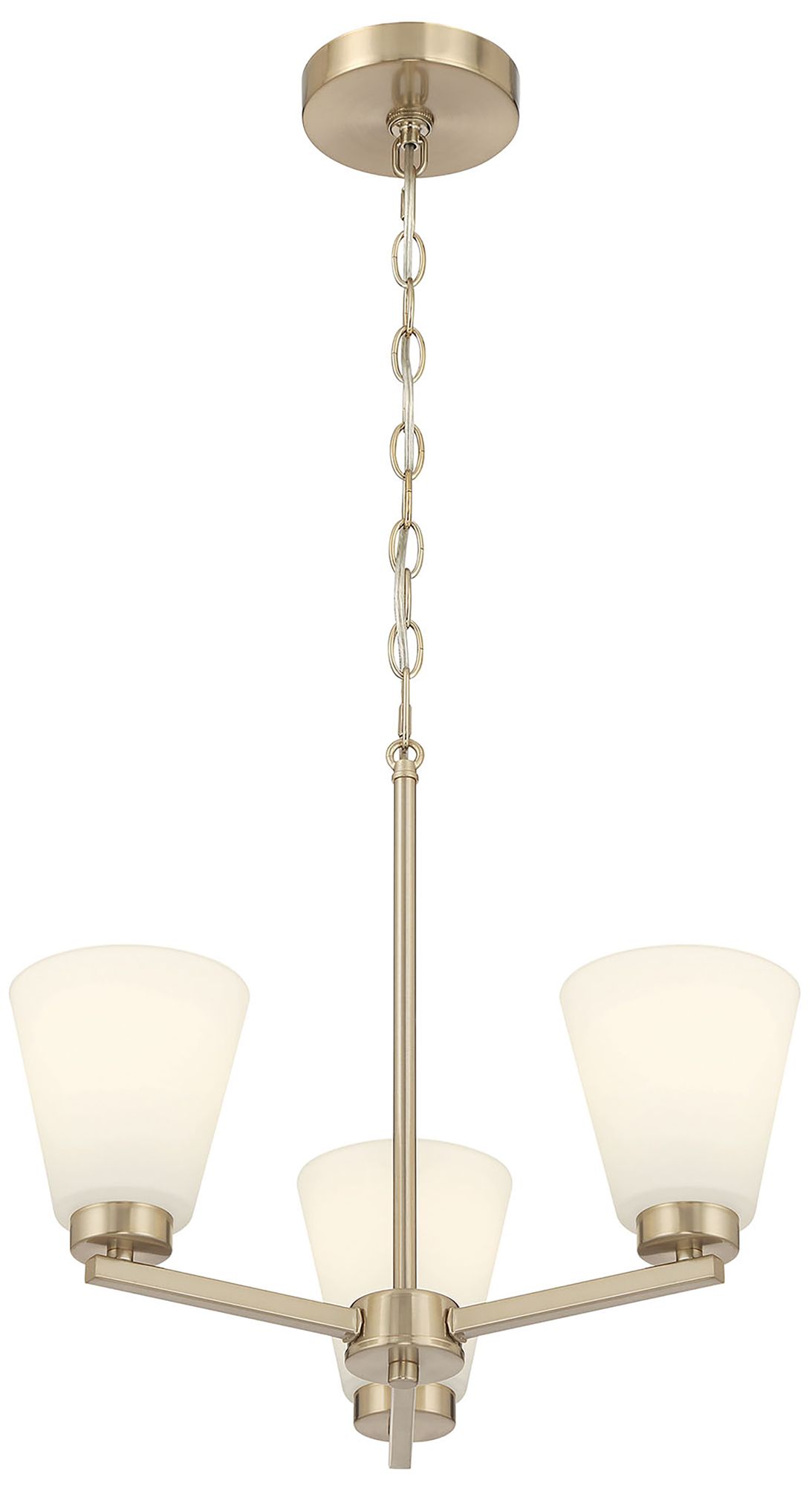 Millennium Strayhan 3-Light 18" Modern Gold Chandelier with Glass Shade