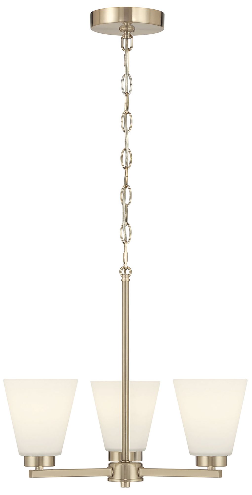 Image 3 Millennium Strayhan 3-Light 18" Modern Gold Chandelier with Glass Shade more views