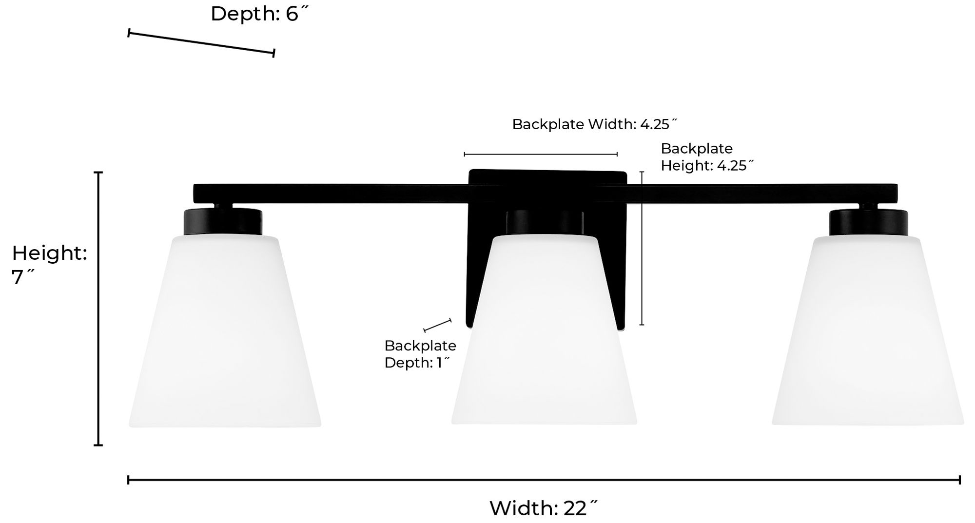 Millennium Strayhan 3-Light 22" Brushed Nickel Vanity Light with Shade