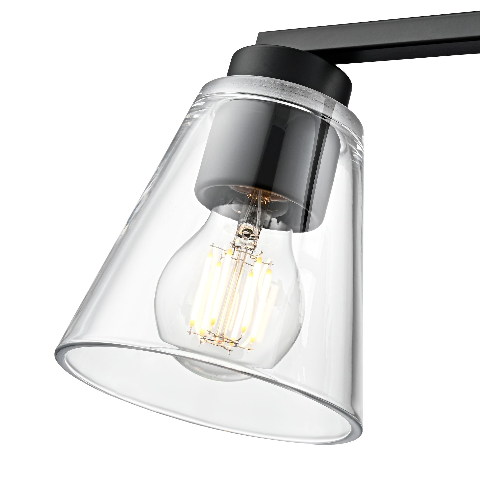 Image 7 Millennium Strayhan 3-Light 22" Matte Black Vanity Light with Glass Shade more views