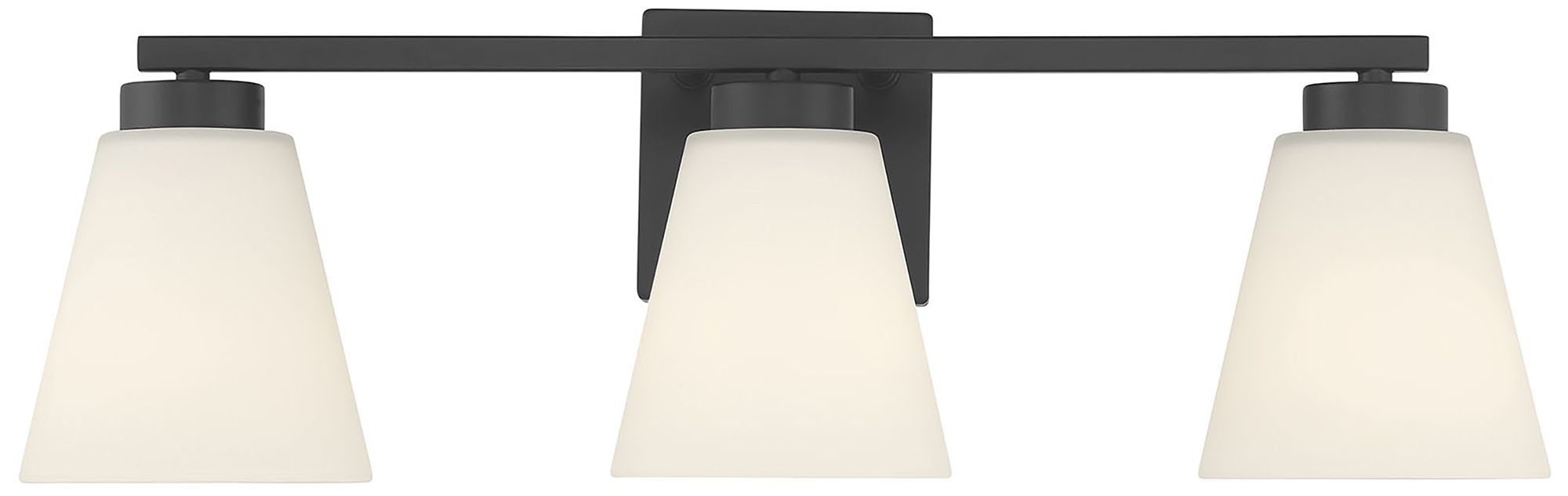 Image 3 Millennium Strayhan 3-Light 22" Matte Black Vanity Light with Glass Shade more views
