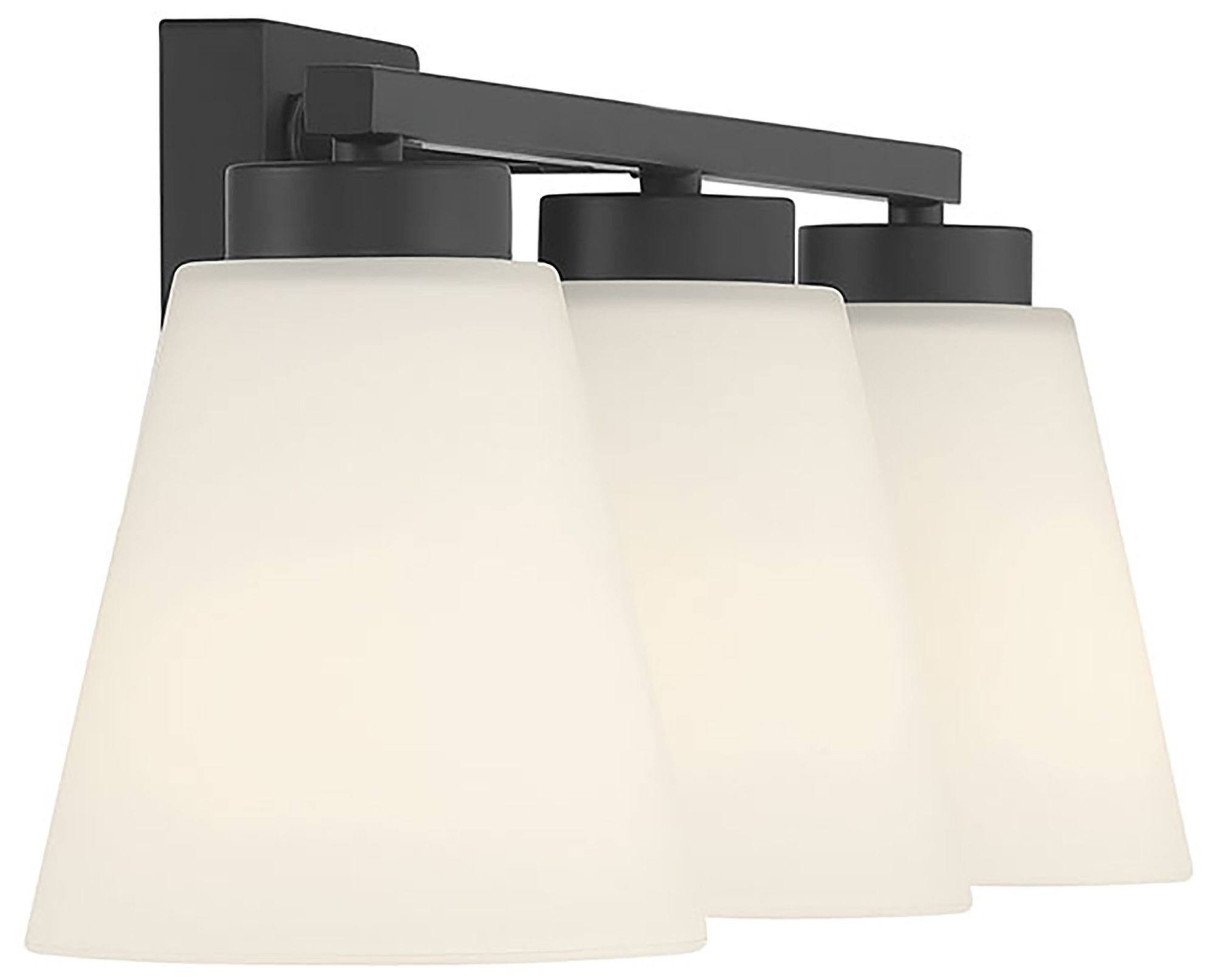 Image 5 Millennium Strayhan 3-Light 22" Matte Black Vanity Light with Glass Shade more views