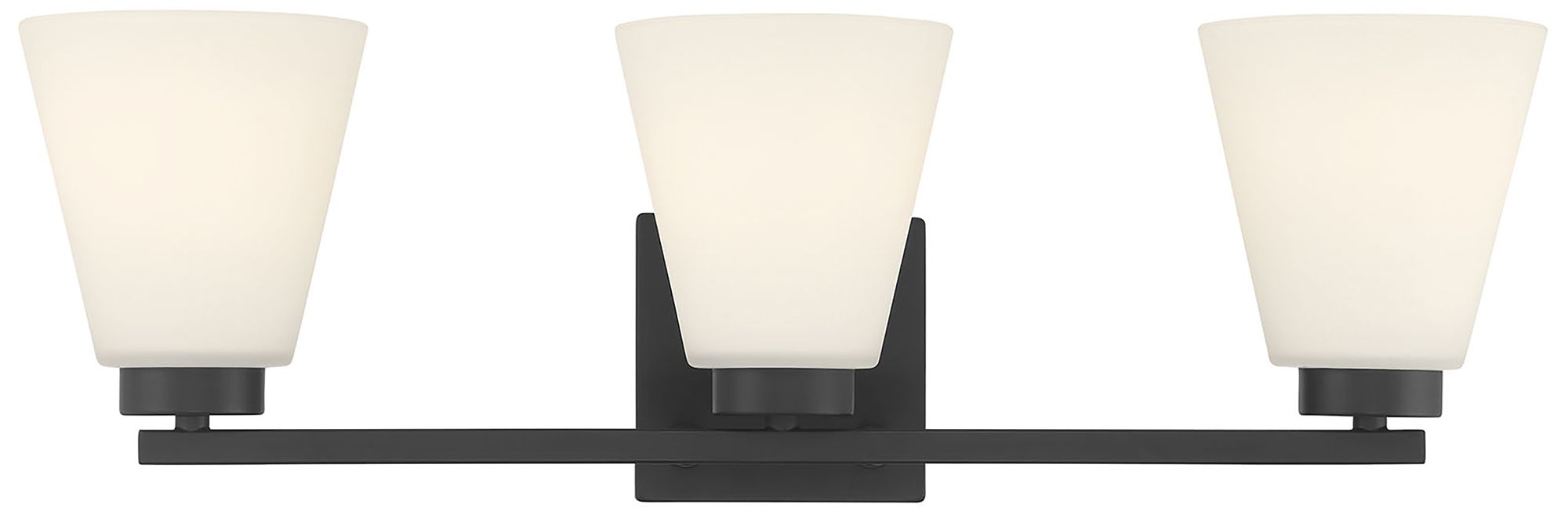 Image 6 Millennium Strayhan 3-Light 22" Matte Black Vanity Light with Glass Shade more views