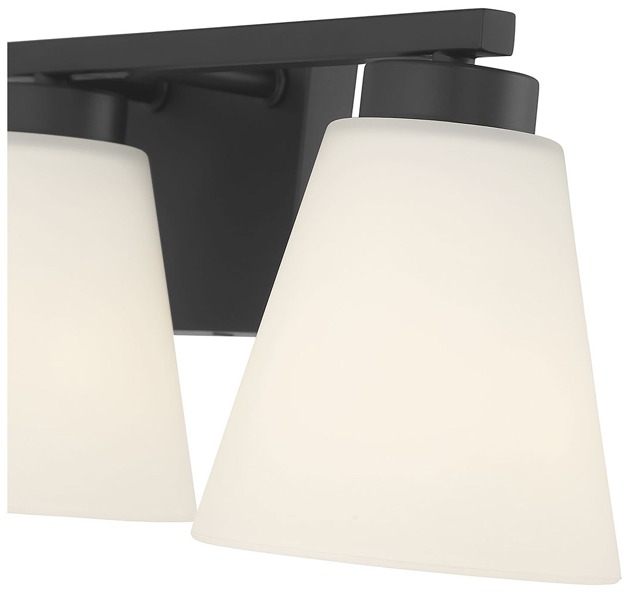 Image 7 Millennium Strayhan 3-Light 22" Matte Black Vanity Light with Glass Shade more views