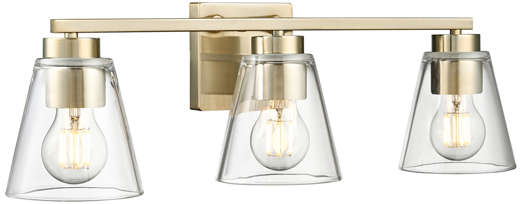 Millennium Strayhan 3-Light 22" Modern Gold Vanity Light with Glass Shade