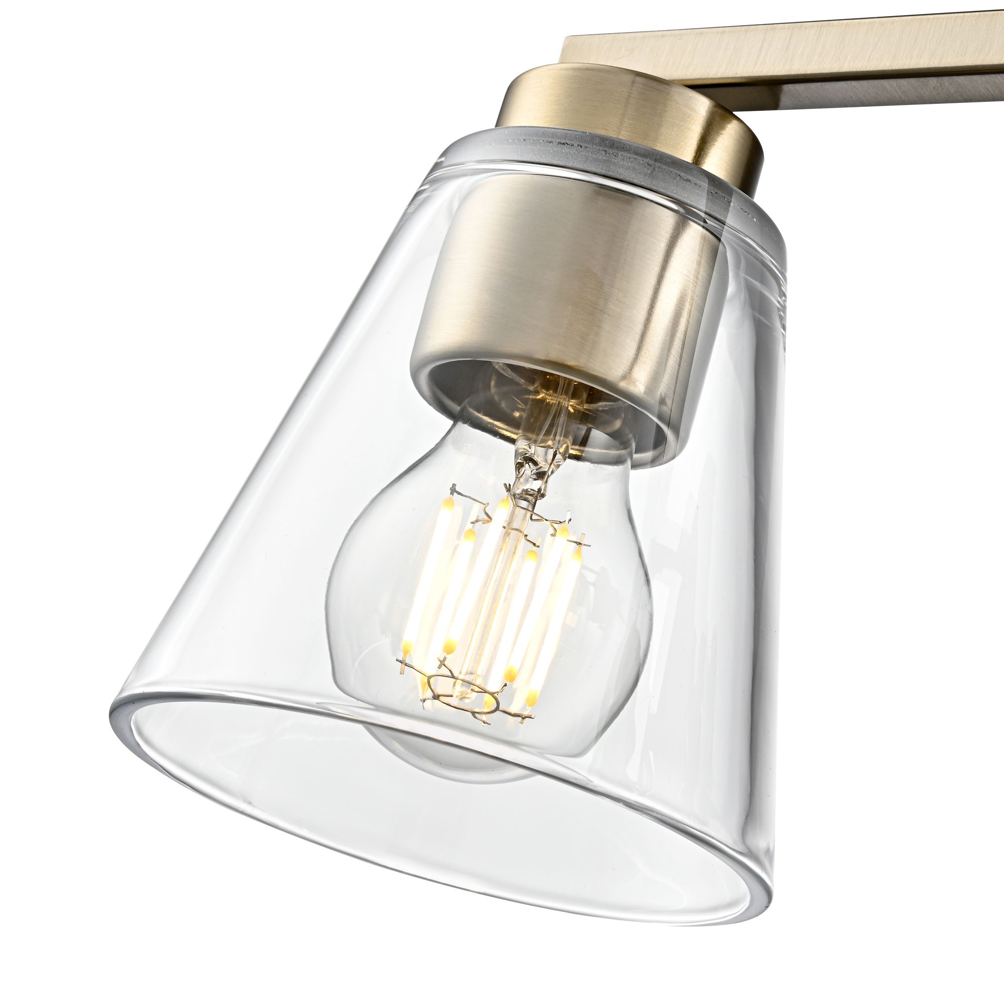 Image 7 Millennium Strayhan 3-Light 22" Modern Gold Vanity Light with Glass Shade more views