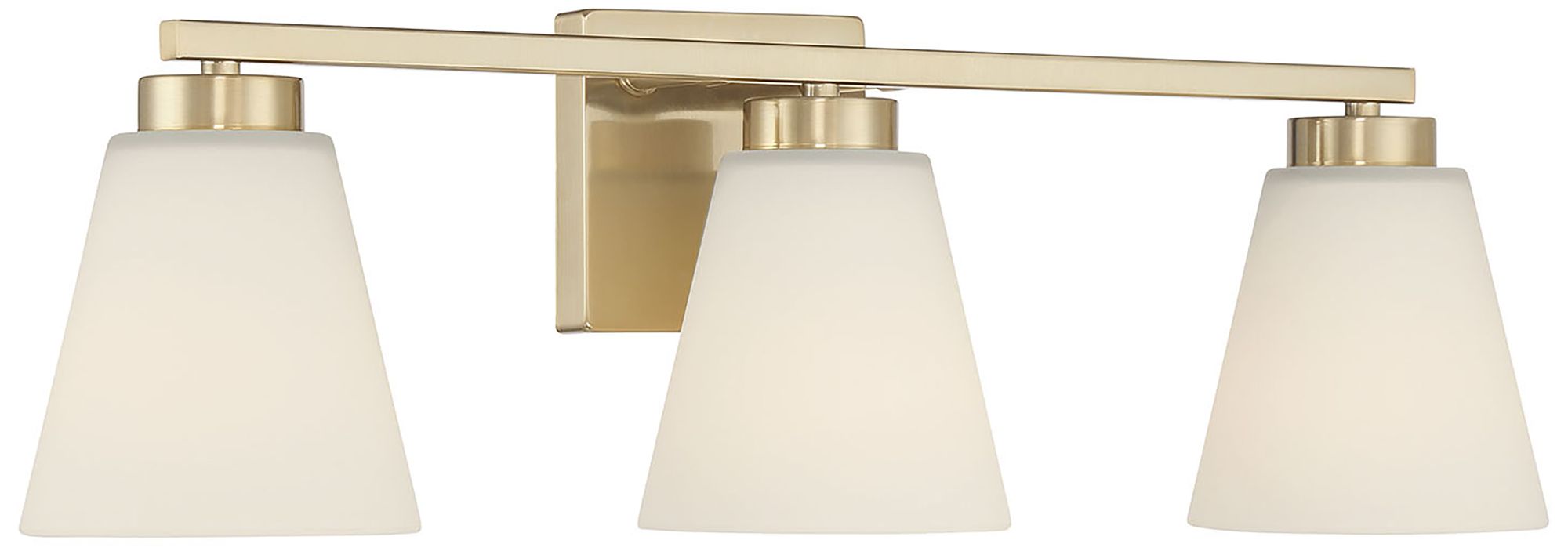 Millennium Strayhan 3-Light 22" Modern Gold Vanity Light with Glass Shade
