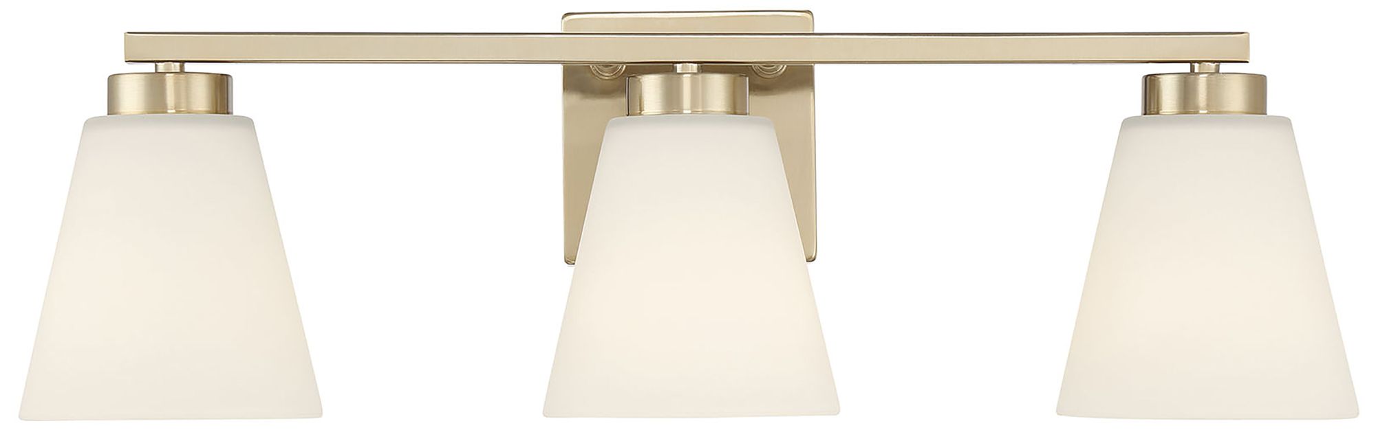 Image 3 Millennium Strayhan 3-Light 22" Modern Gold Vanity Light with Glass Shade more views