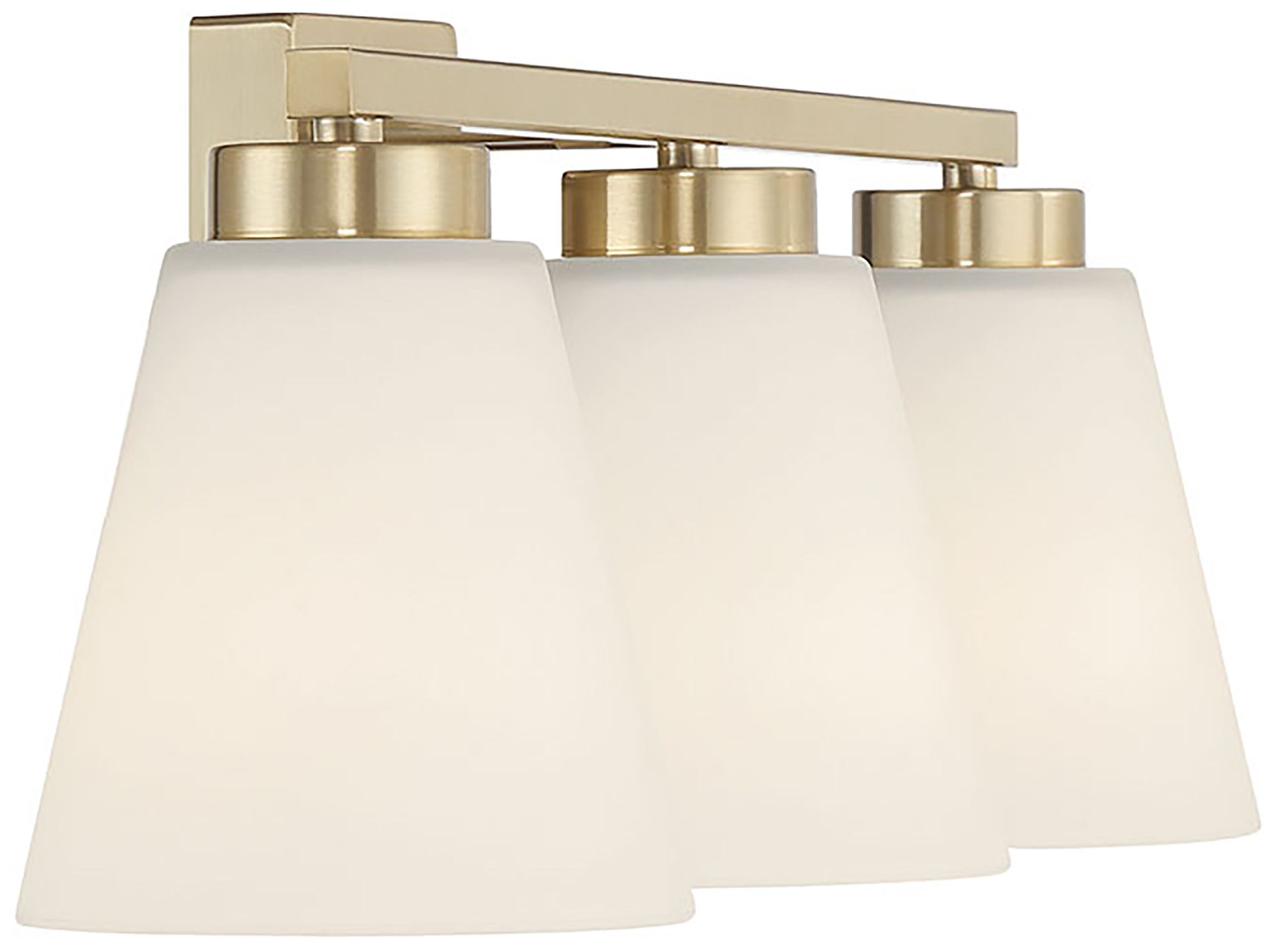 Image 4 Millennium Strayhan 3-Light 22" Modern Gold Vanity Light with Glass Shade more views