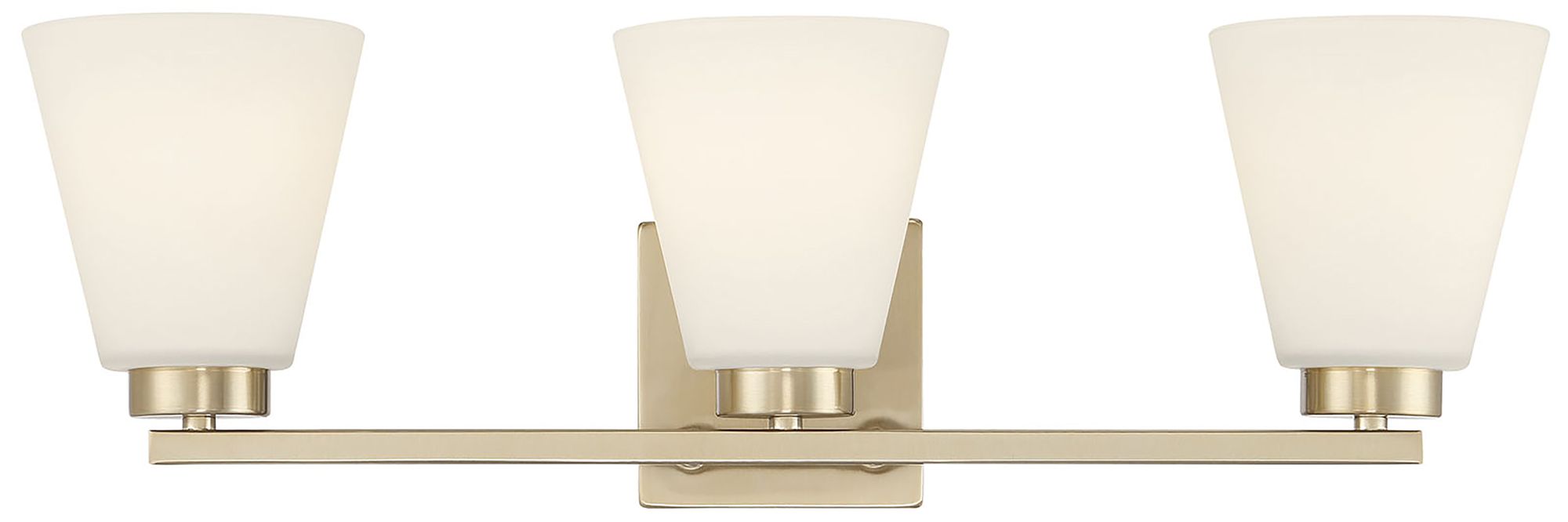 Image 5 Millennium Strayhan 3-Light 22" Modern Gold Vanity Light with Glass Shade more views