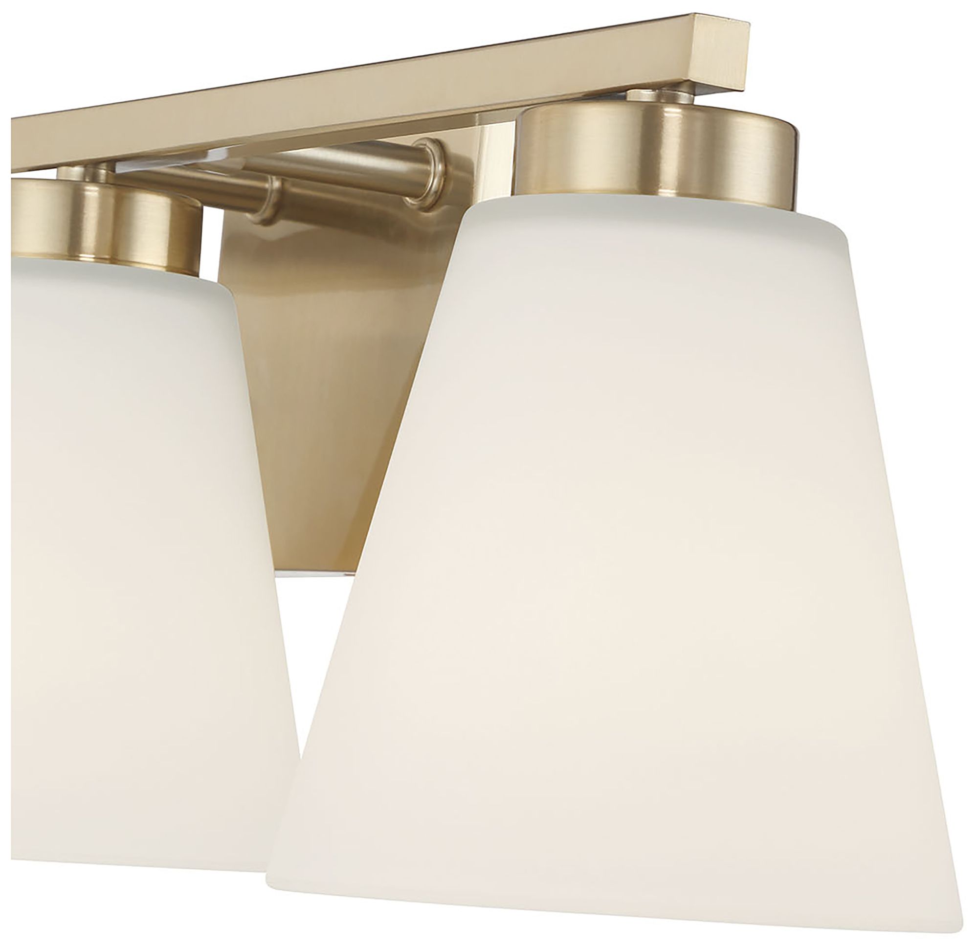 Image 6 Millennium Strayhan 3-Light 22" Modern Gold Vanity Light with Glass Shade more views