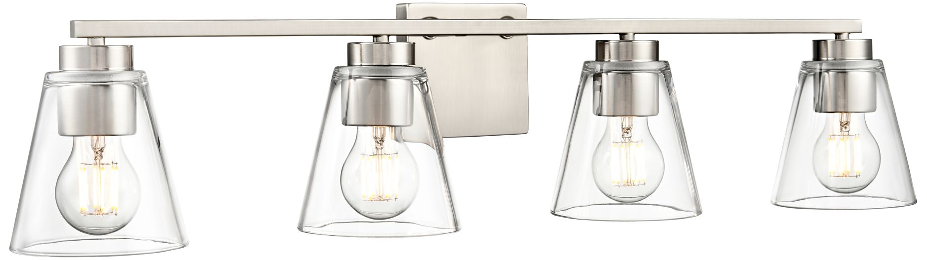 Millennium Strayhan 4-Light 31" Brushed Nickel Vanity Light with Shade