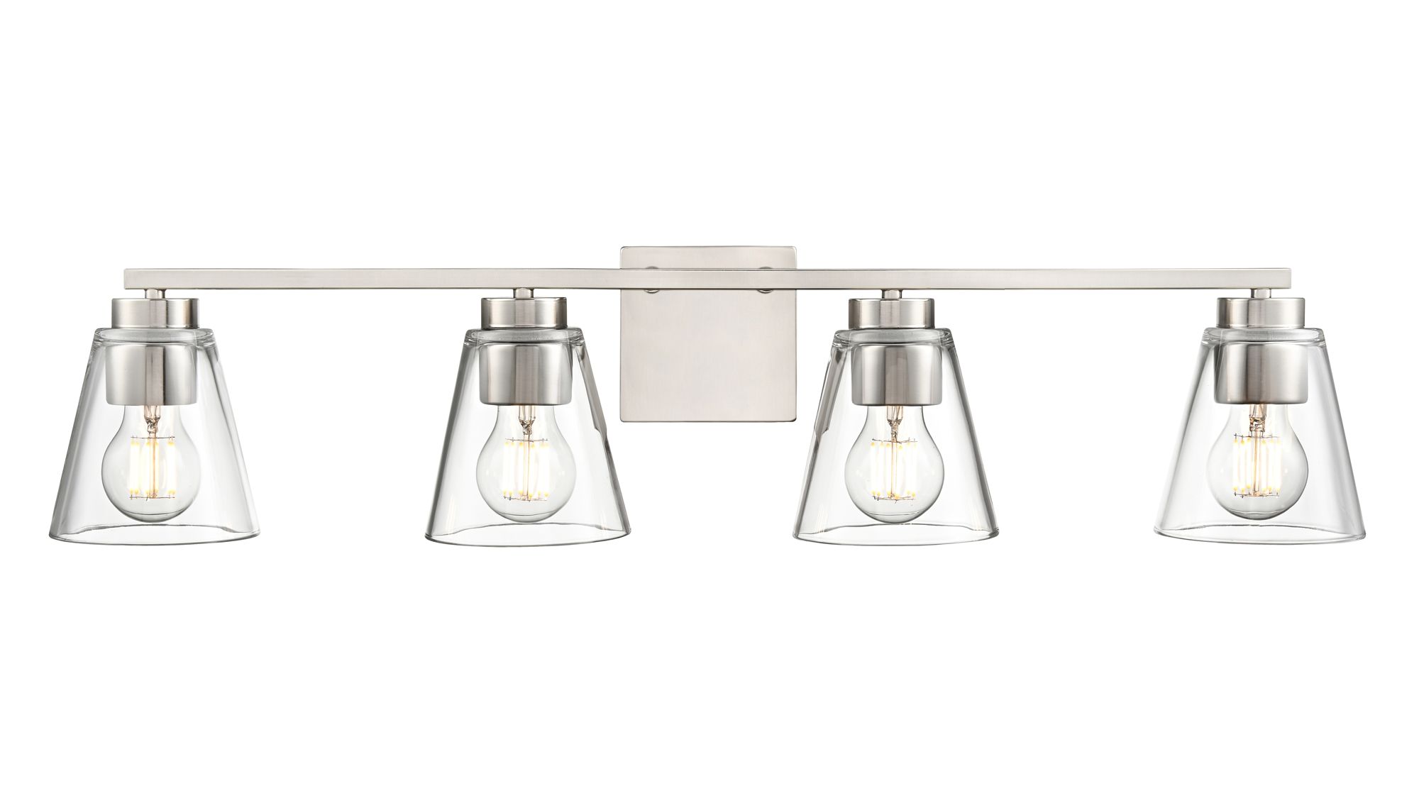 Image 3 Millennium Strayhan 4-Light 31" Brushed Nickel Vanity Light with Shade more views
