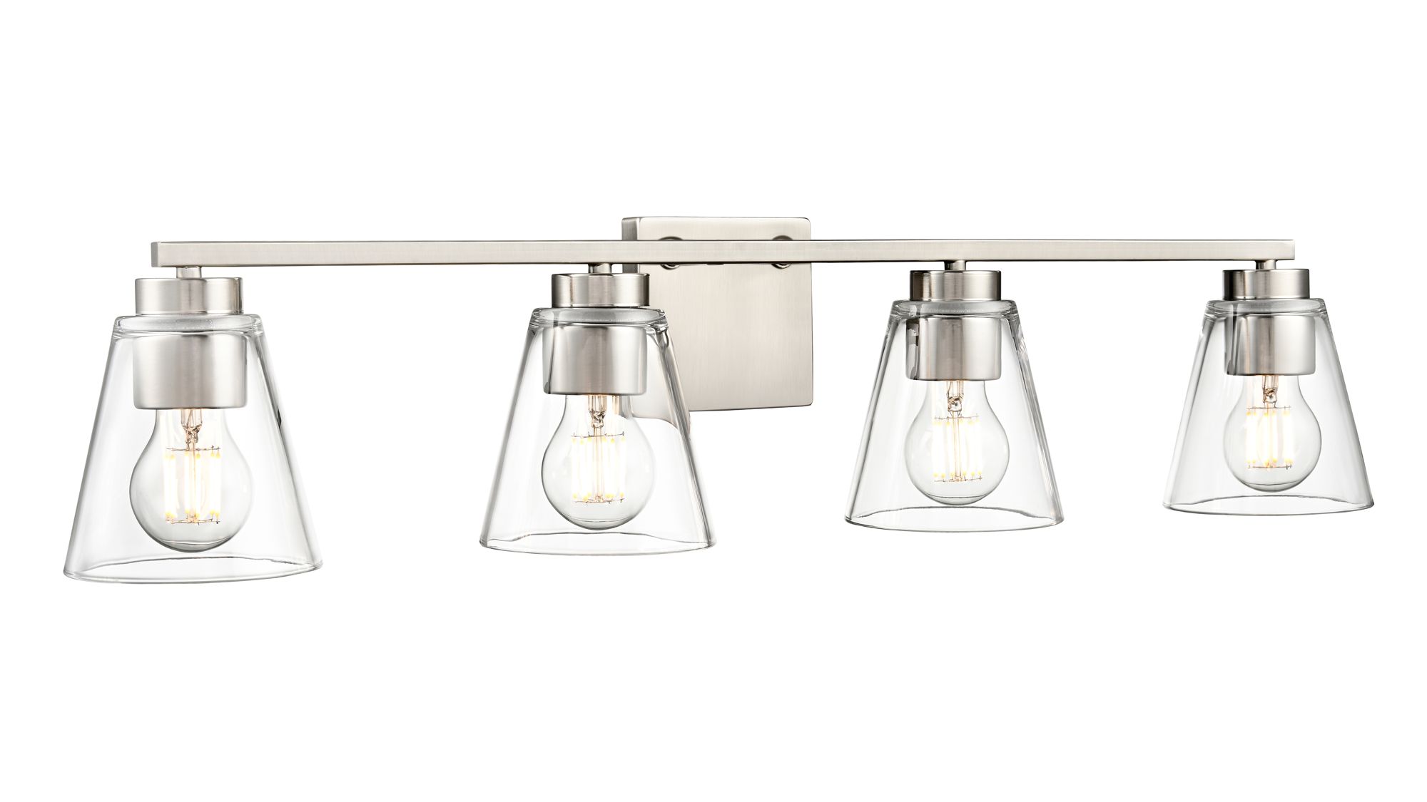 Image 4 Millennium Strayhan 4-Light 31" Brushed Nickel Vanity Light with Shade more views