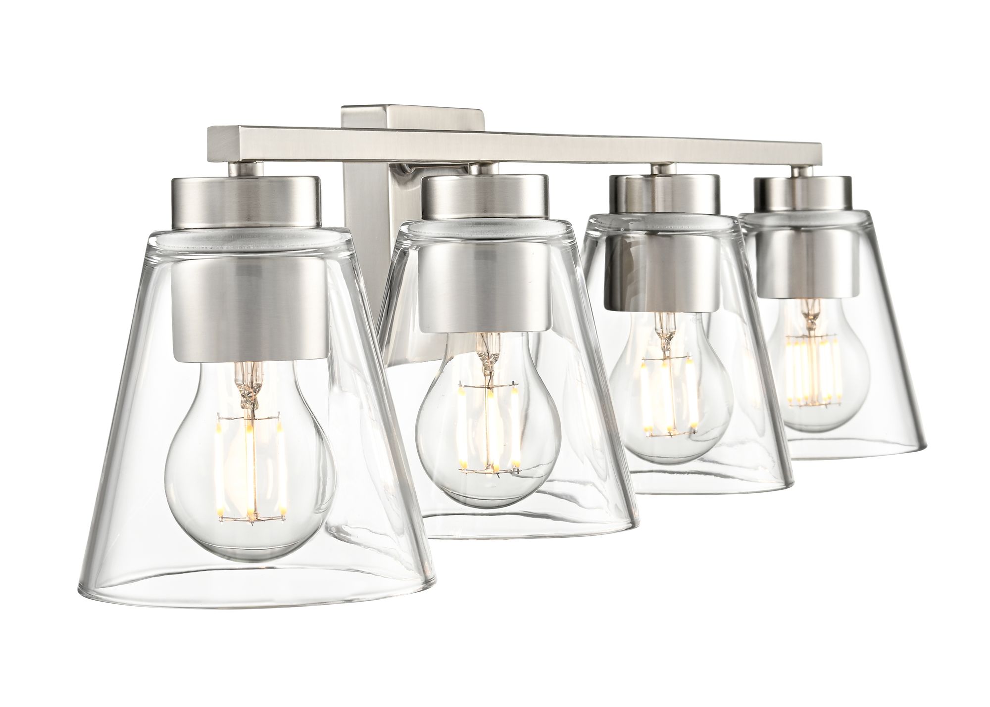 Image 5 Millennium Strayhan 4-Light 31" Brushed Nickel Vanity Light with Shade more views