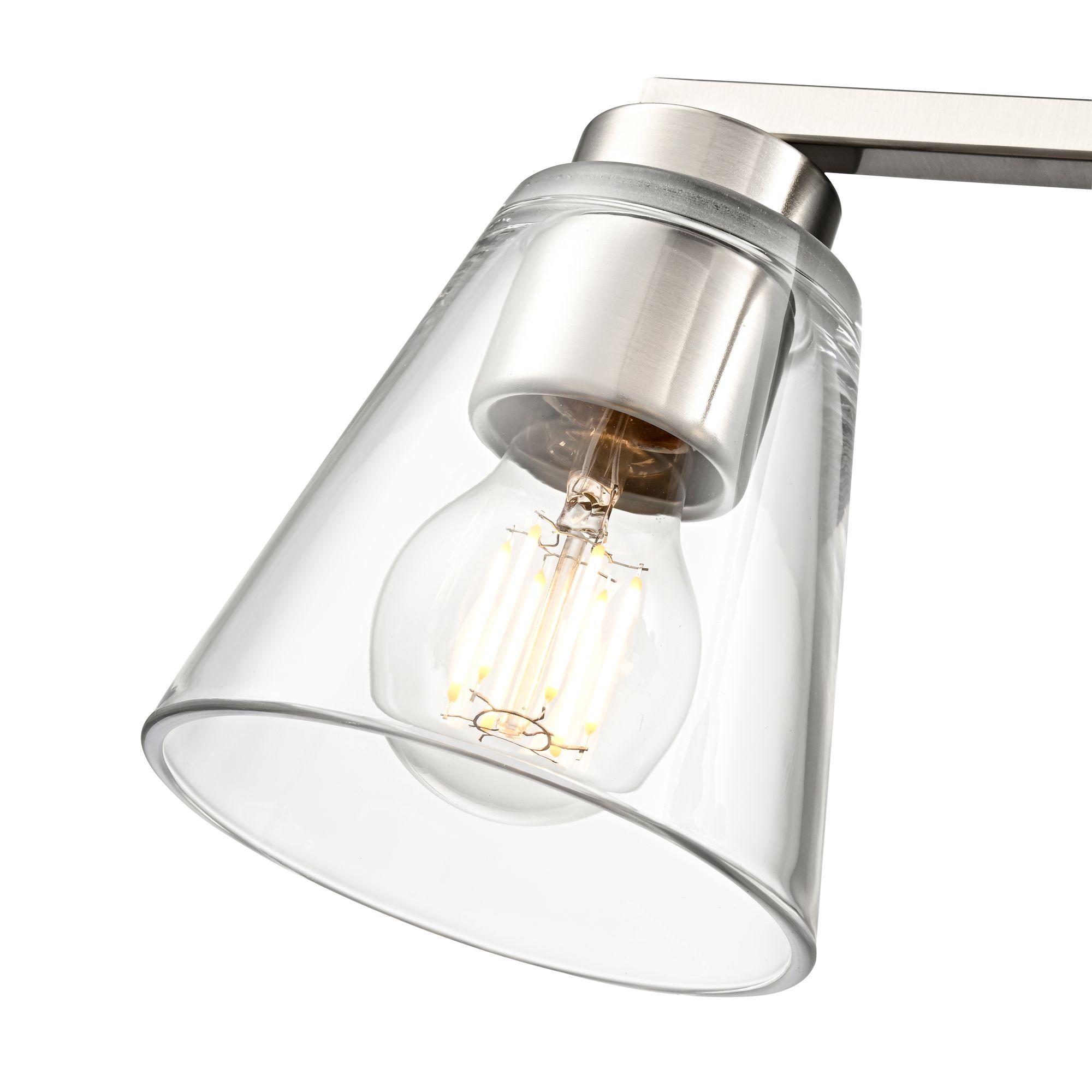 Image 6 Millennium Strayhan 4-Light 31" Brushed Nickel Vanity Light with Shade more views