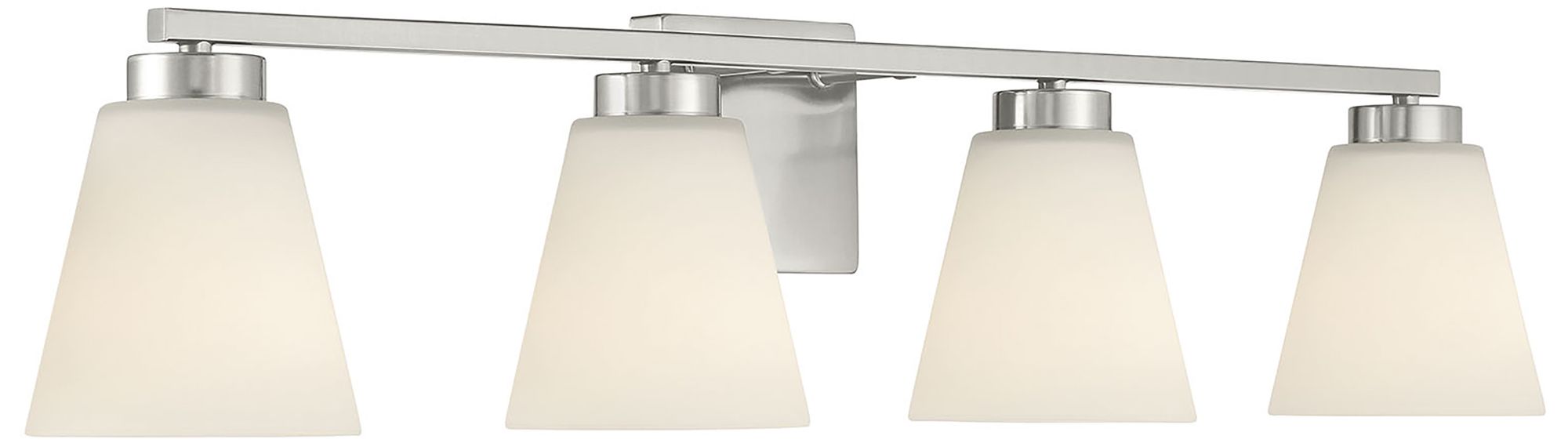 Millennium Strayhan 4-Light 31" Brushed Nickel Vanity Light with Shade