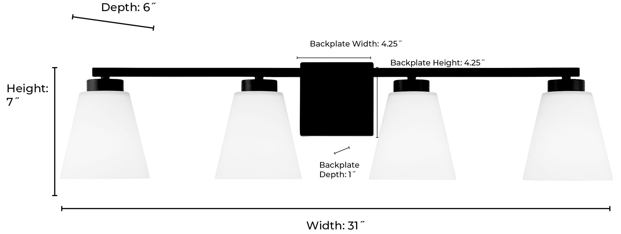Millennium Strayhan 4-Light 31" Brushed Nickel Vanity Light with Shade