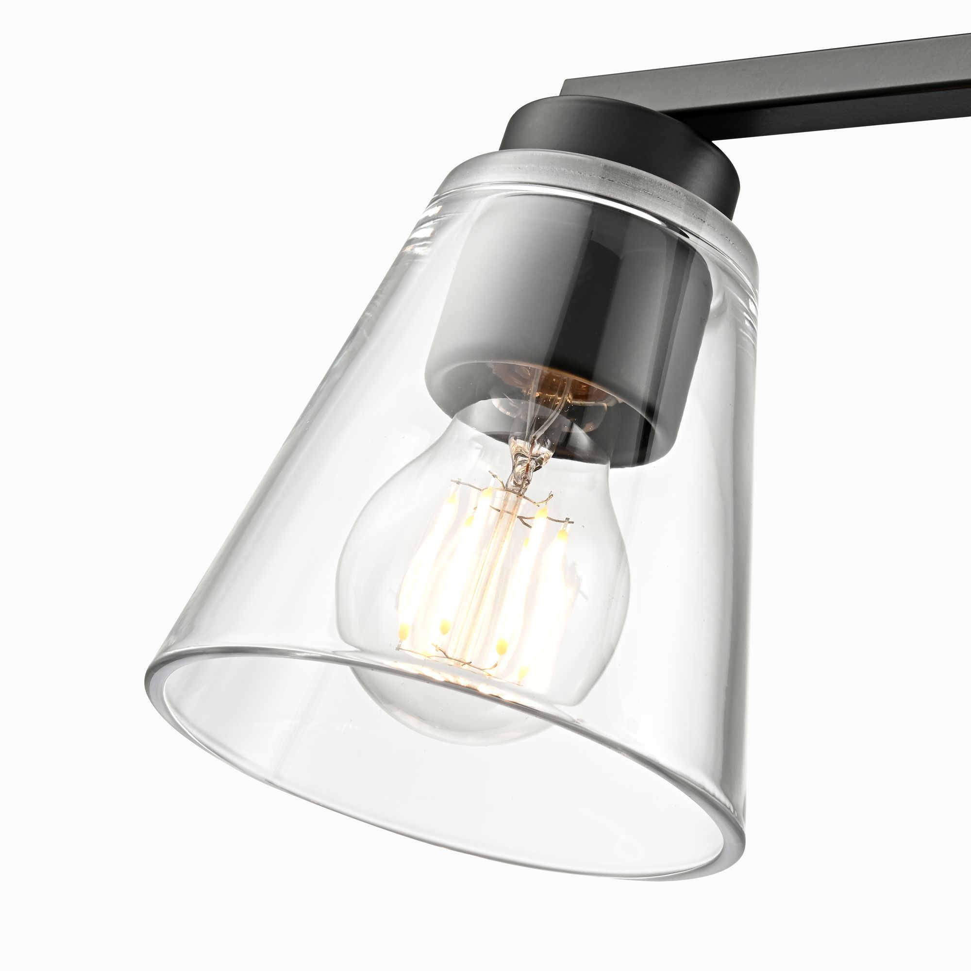 Image 6 Millennium Strayhan 4-Light 31" Matte Black Vanity Light with Glass Shade more views