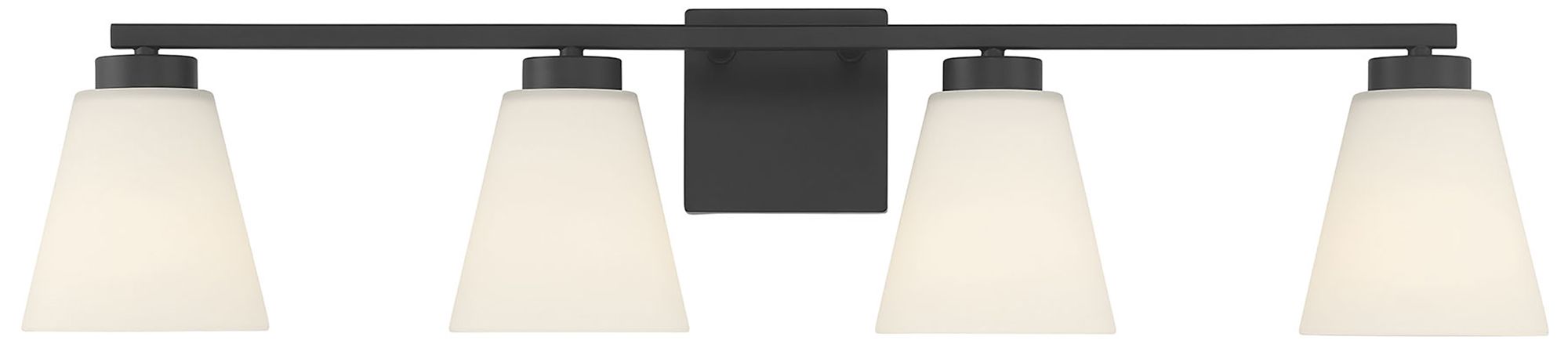 Image 3 Millennium Strayhan 4-Light 31" Matte Black Vanity Light with Glass Shade more views
