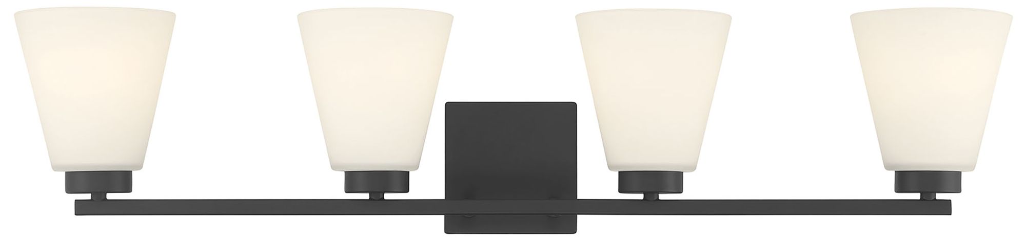 Image 5 Millennium Strayhan 4-Light 31" Matte Black Vanity Light with Glass Shade more views