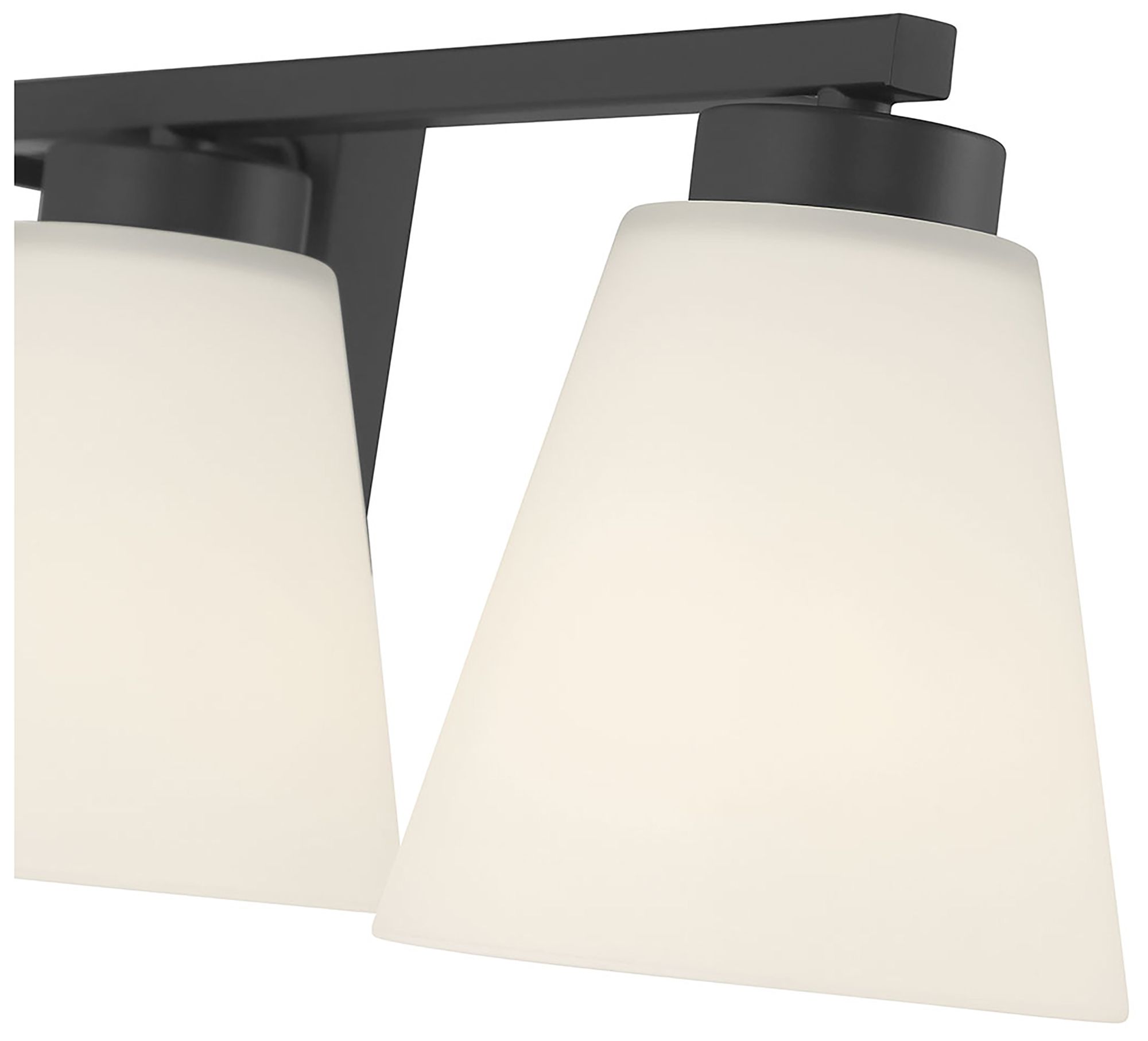 Image 6 Millennium Strayhan 4-Light 31" Matte Black Vanity Light with Glass Shade more views
