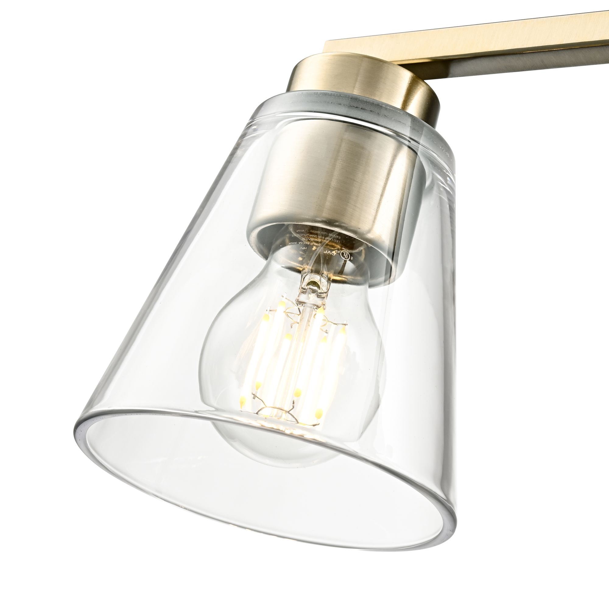 Image 6 Millennium Strayhan 4-Light 31" Modern Gold Vanity Light with Glass Shade more views