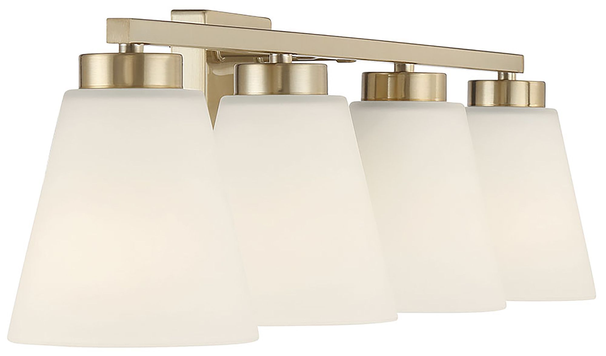 Image 5 Millennium Strayhan 4-Light 31" Modern Gold Vanity Light with Glass Shade more views