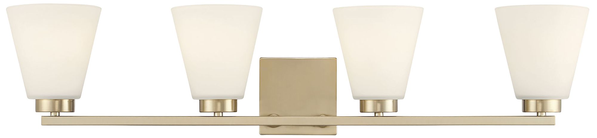 Image 6 Millennium Strayhan 4-Light 31" Modern Gold Vanity Light with Glass Shade more views