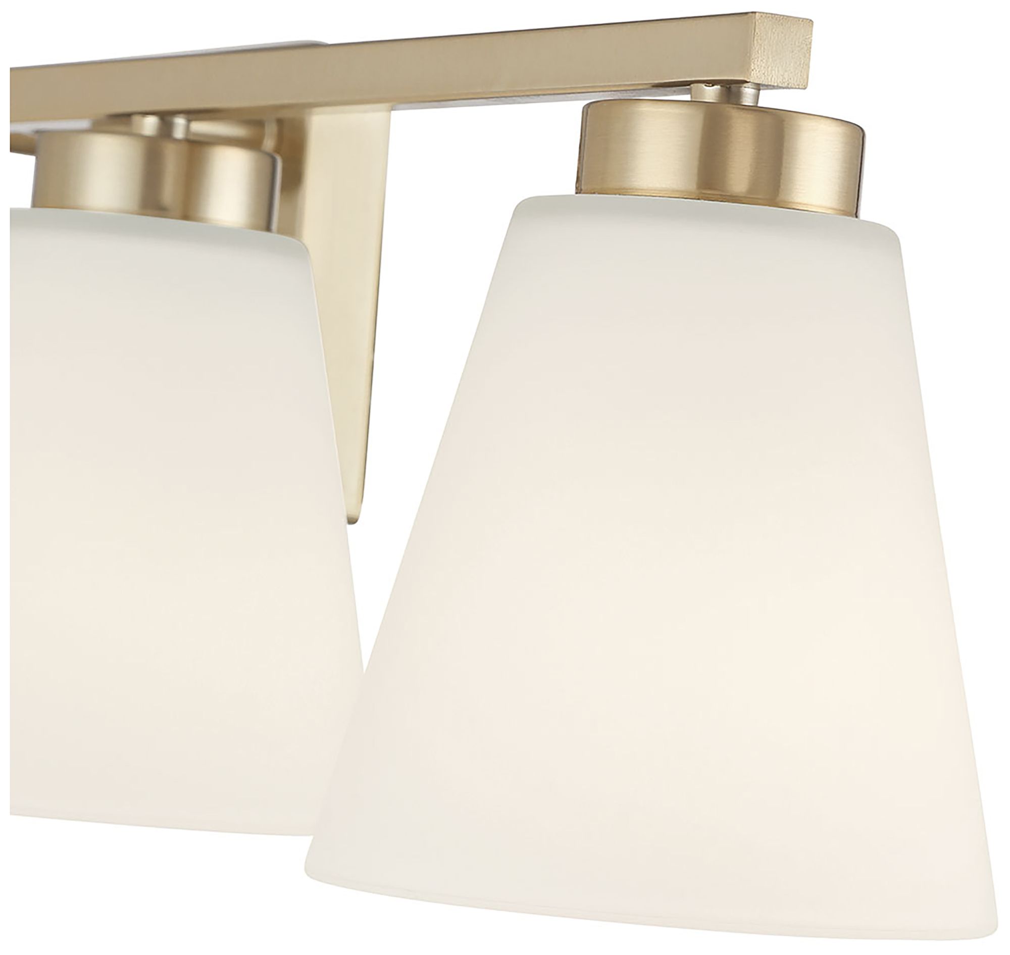 Image 7 Millennium Strayhan 4-Light 31" Modern Gold Vanity Light with Glass Shade more views
