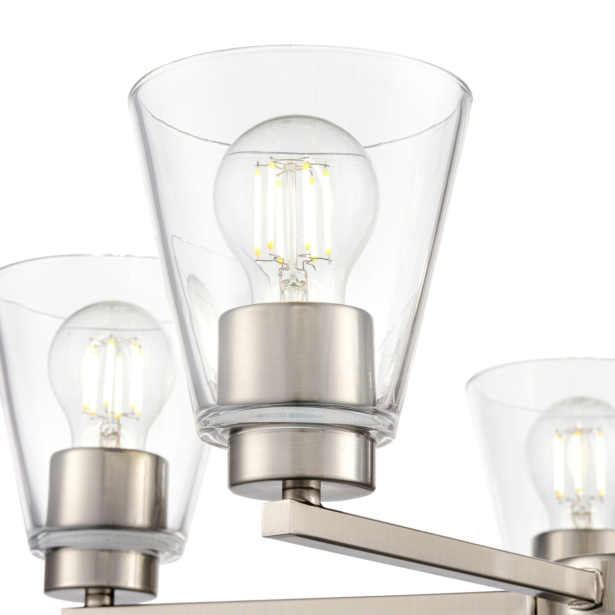 Thumbnail4 of Millennium Strayhan 5-Light 24" Brushed Nickel Chandelier with Glass Shade more views