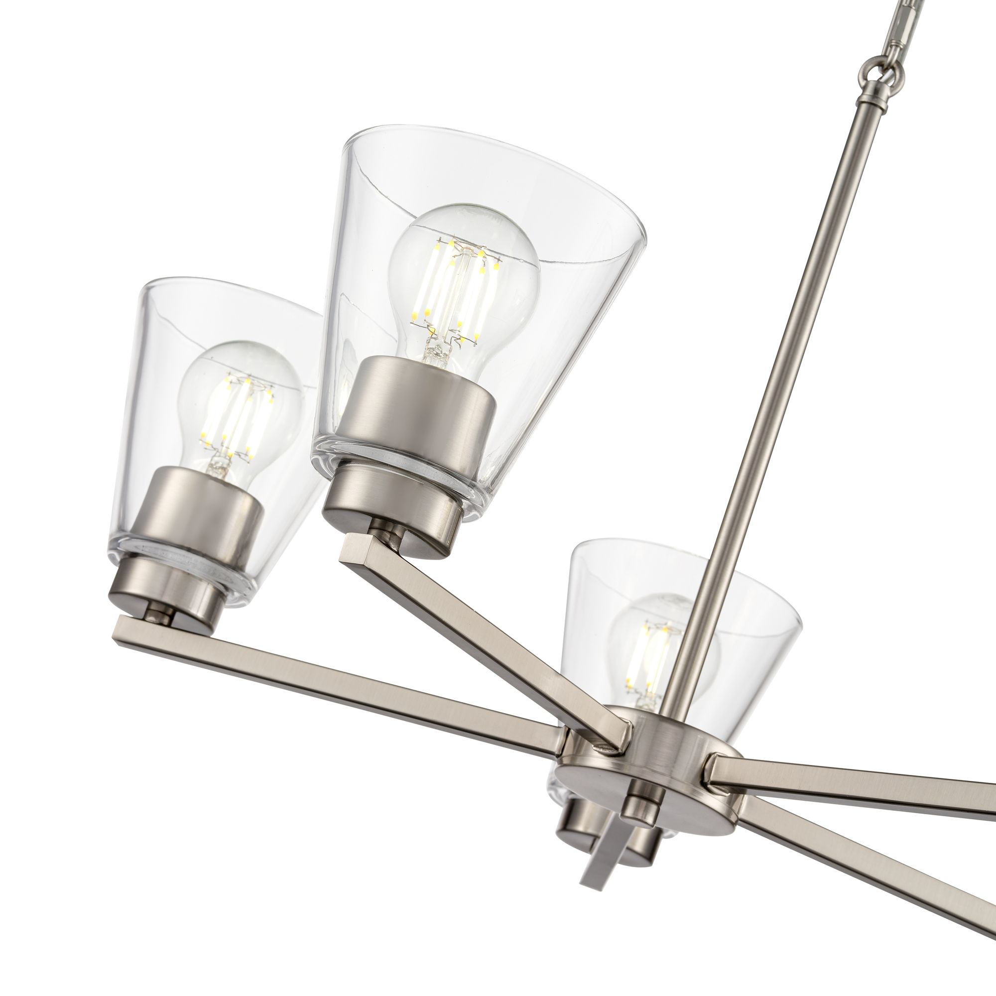 Millennium Strayhan 5-Light 24" Brushed Nickel Chandelier with Glass Shade