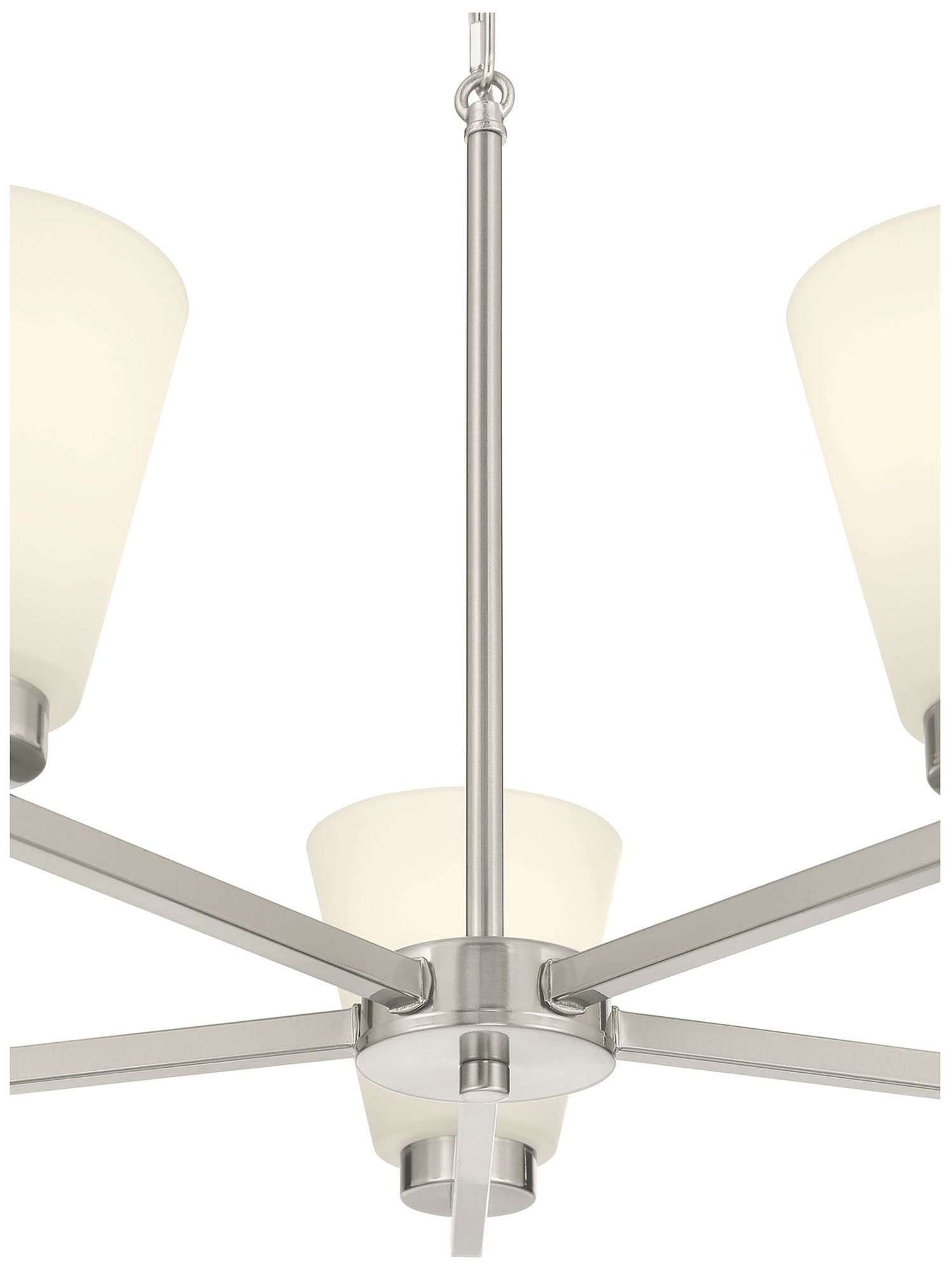 Image 4 Millennium Strayhan 5-Light 24" Brushed Nickel Chandelier with Glass Shade more views