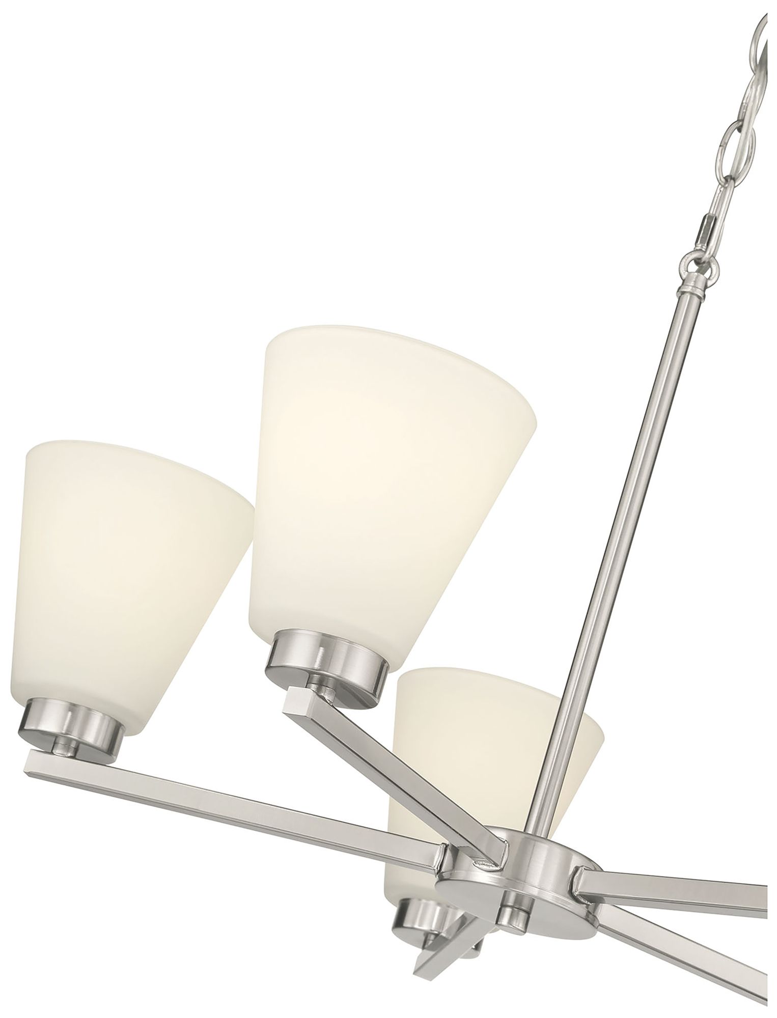 Image 6 Millennium Strayhan 5-Light 24" Brushed Nickel Chandelier with Glass Shade more views
