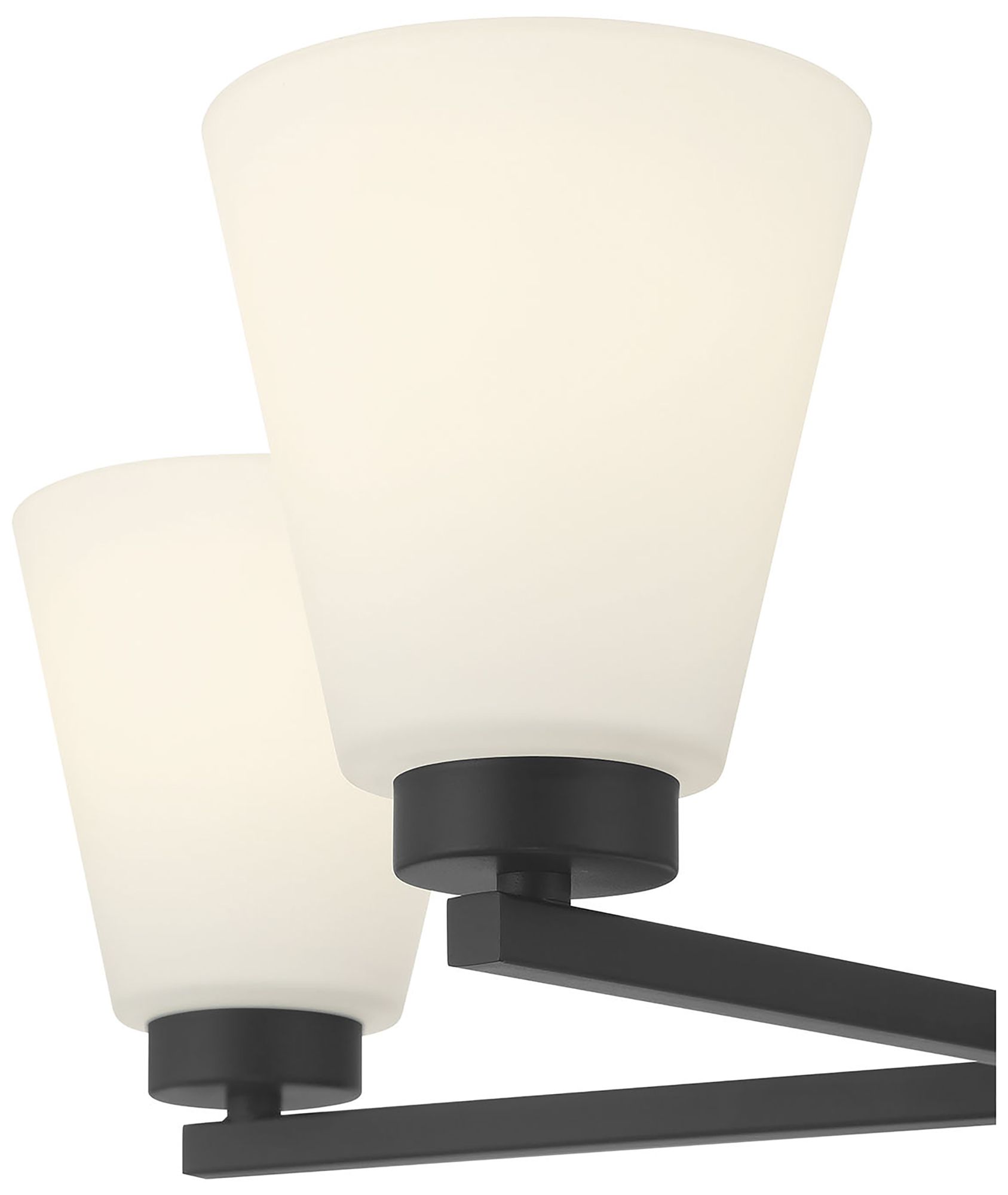 Image 6 Millennium Strayhan 5-Light 24" Matte Black Chandelier with Glass Shade more views