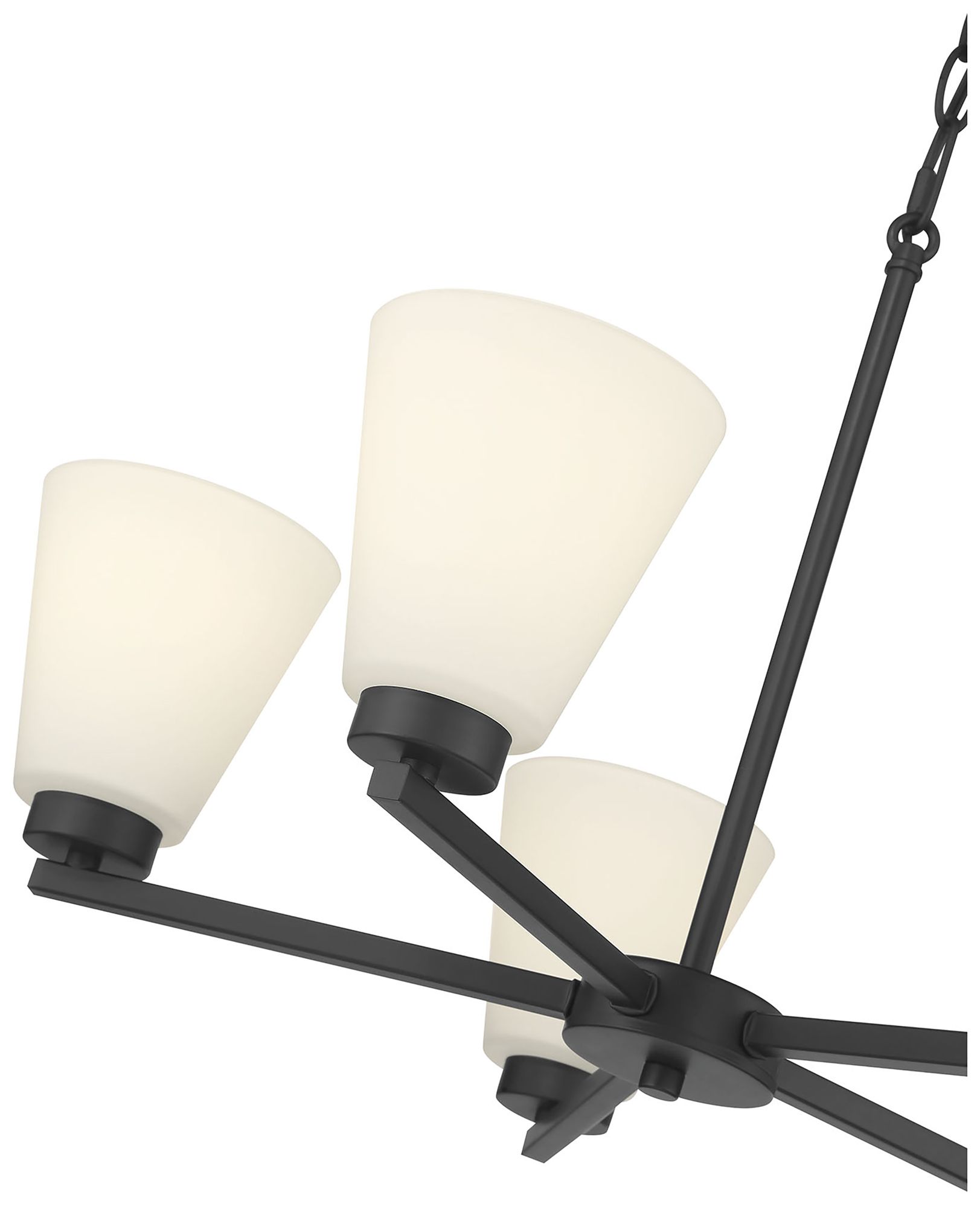 Image 7 Millennium Strayhan 5-Light 24" Matte Black Chandelier with Glass Shade more views