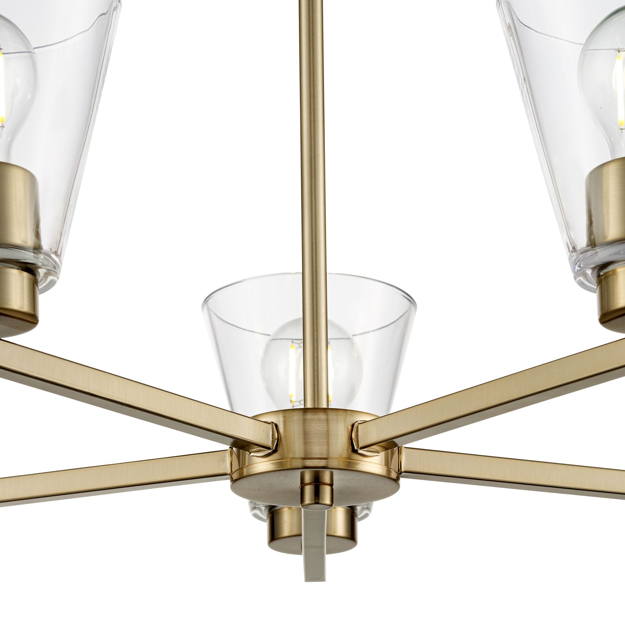 Image 3 Millennium Strayhan 5-Light 24" Modern Gold Chandelier with Glass Shade more views